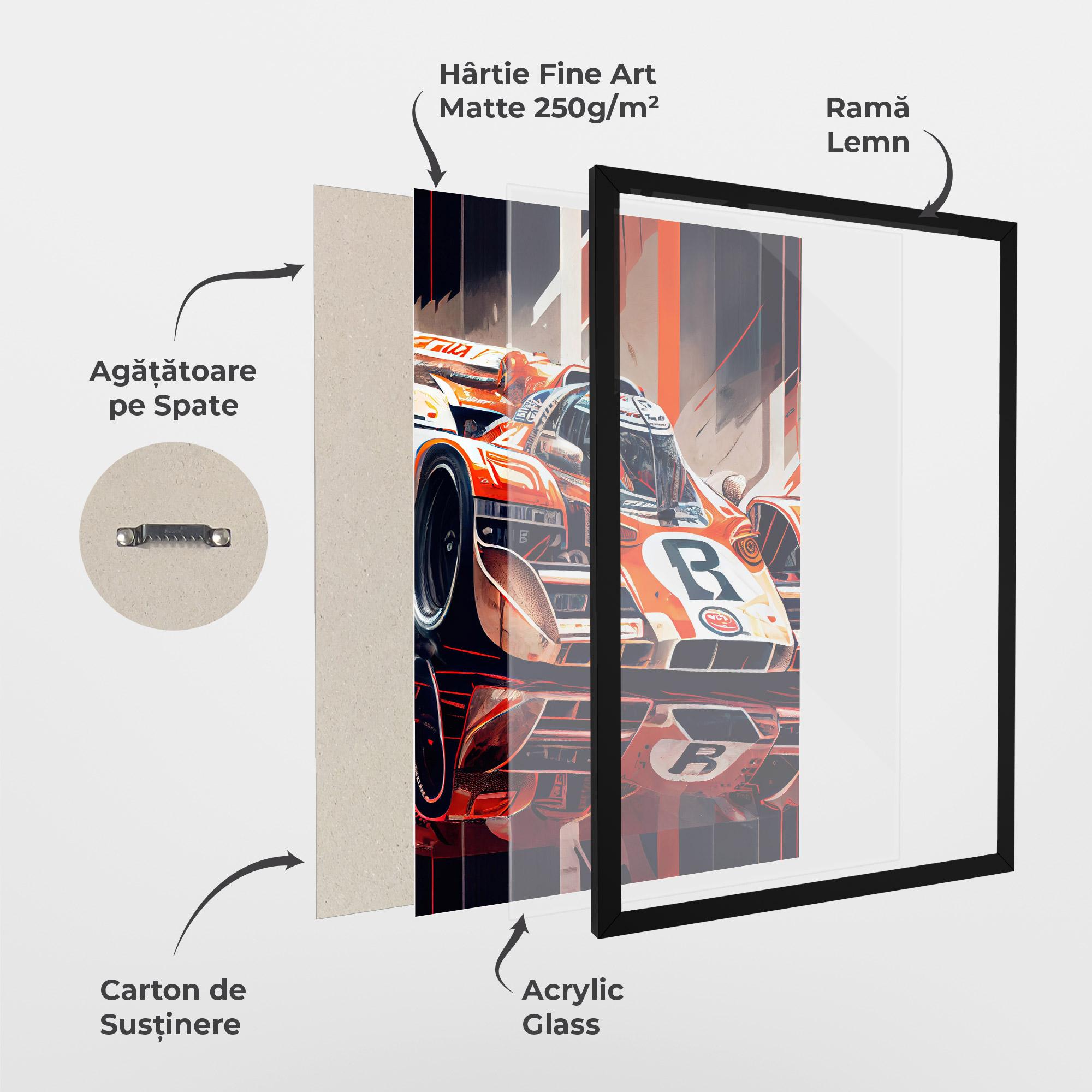 Poster Înrămat Red White F1 mockup 1