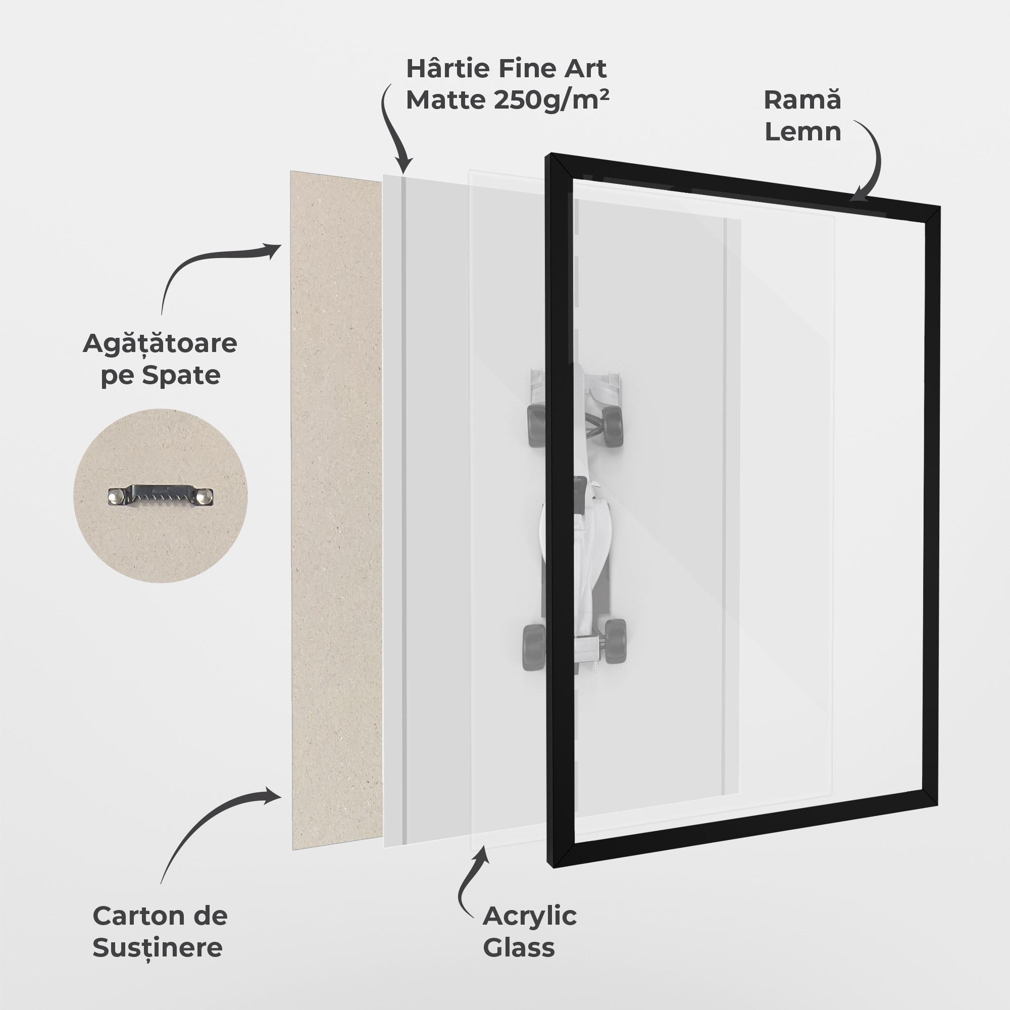 Poster Înrămat White Formula 1 mockup 1