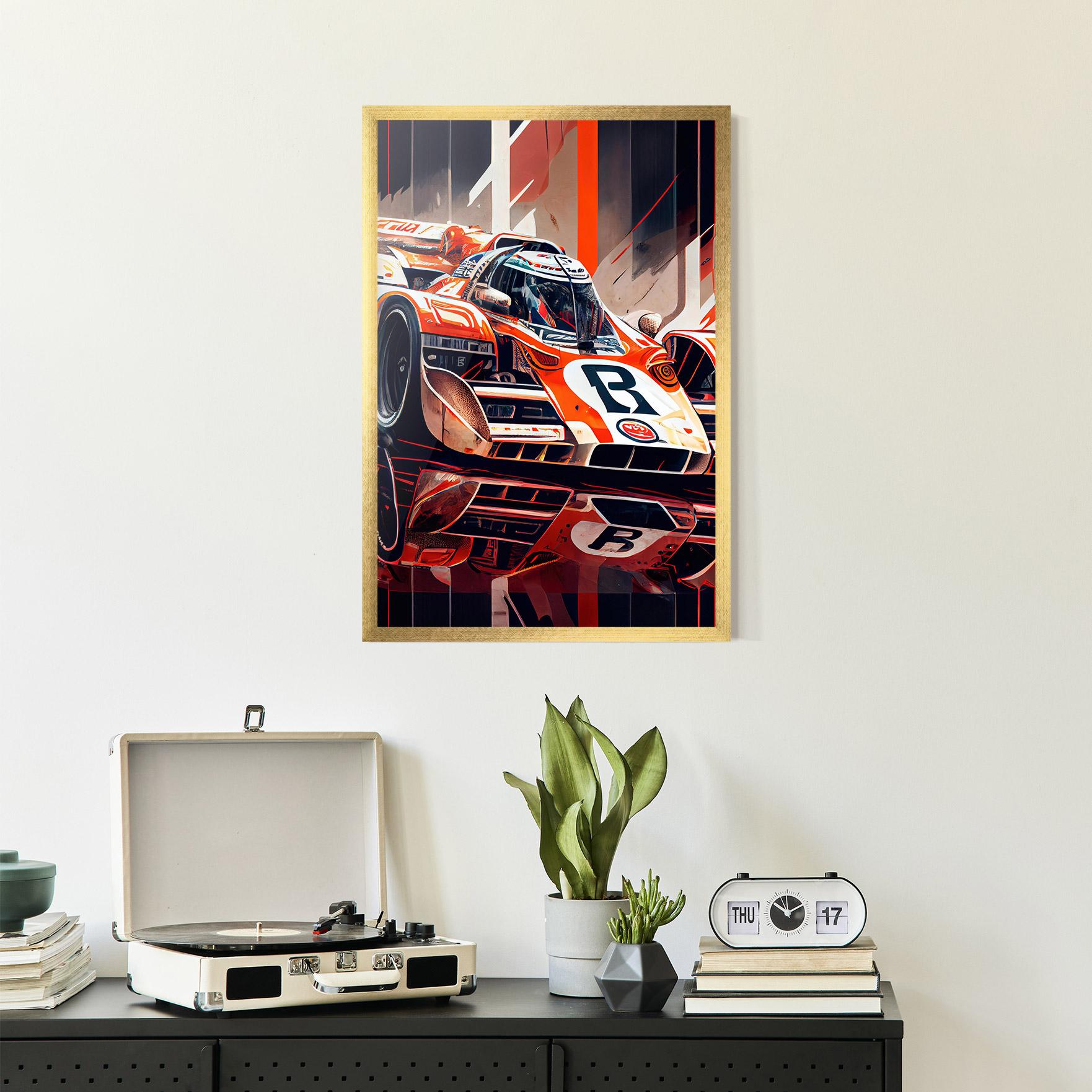 Poster Înrămat Red White F1 mockup 2