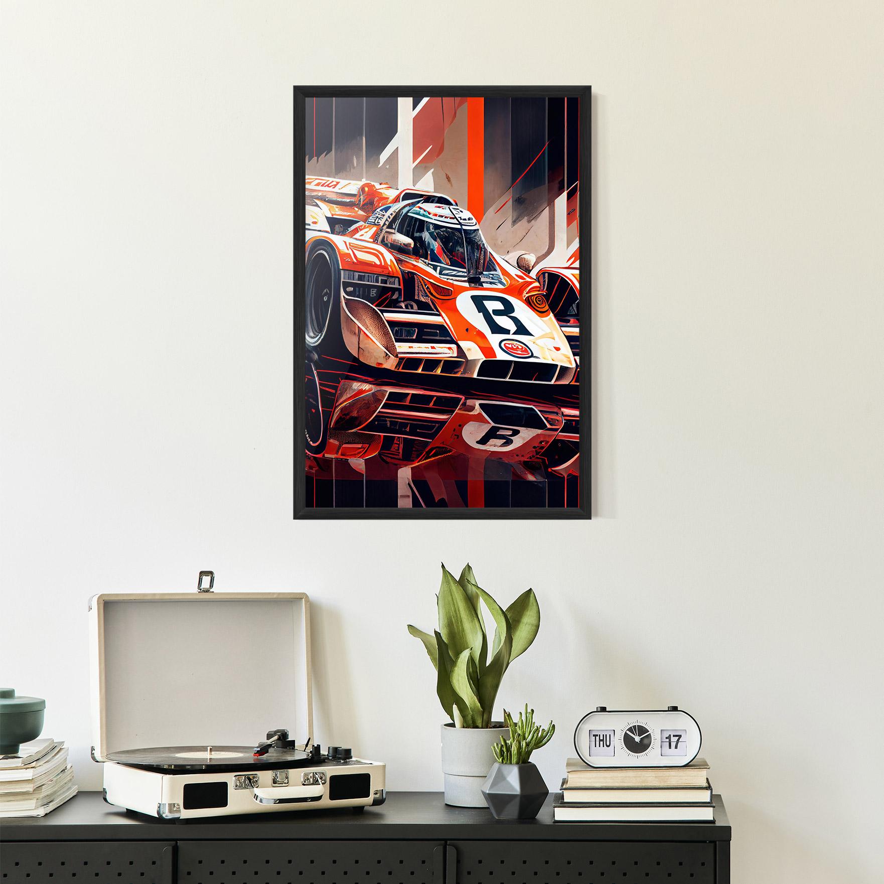 Poster Înrămat Red White F1 mockup 2