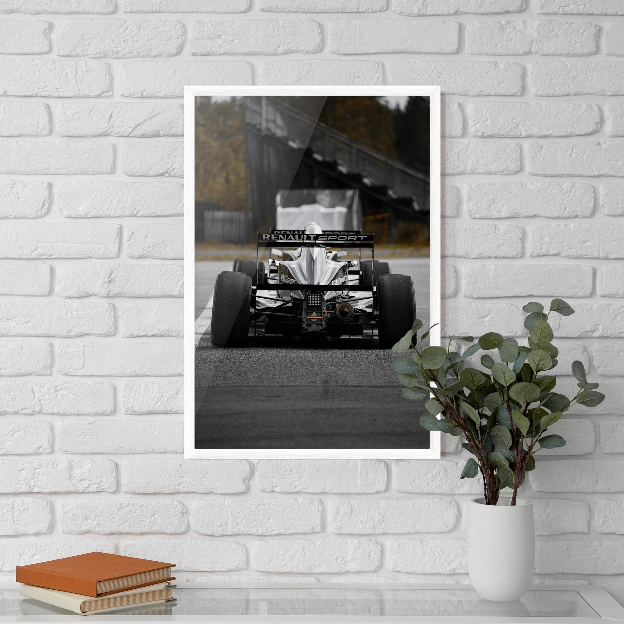 Poster Înrămat Grey F1 Car mockup 5
