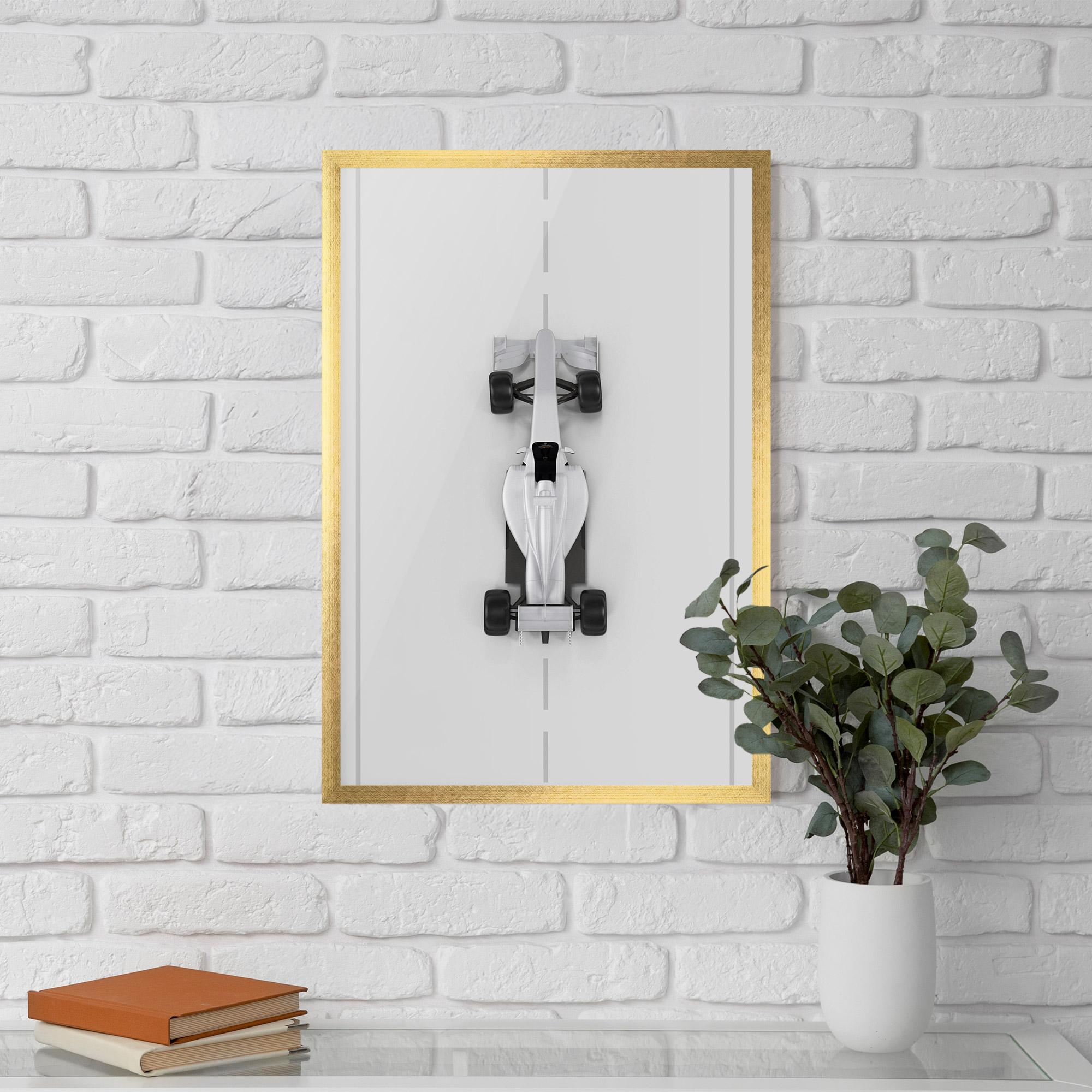 Poster Înrămat White Formula 1 mockup 5