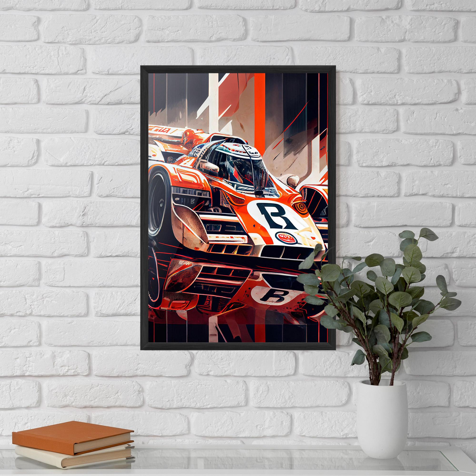 Poster Înrămat Red White F1 mockup 5