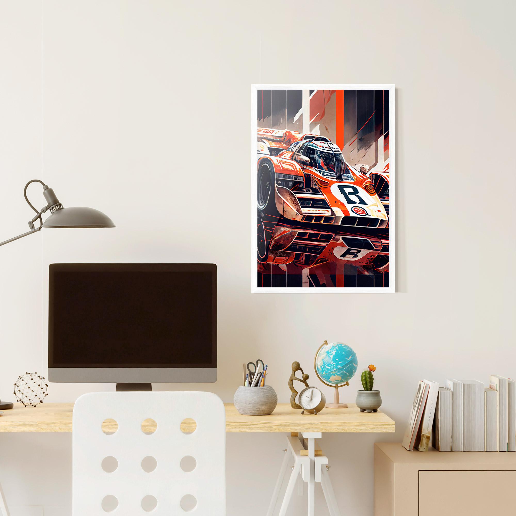 Poster Înrămat Red White F1 mockup 6