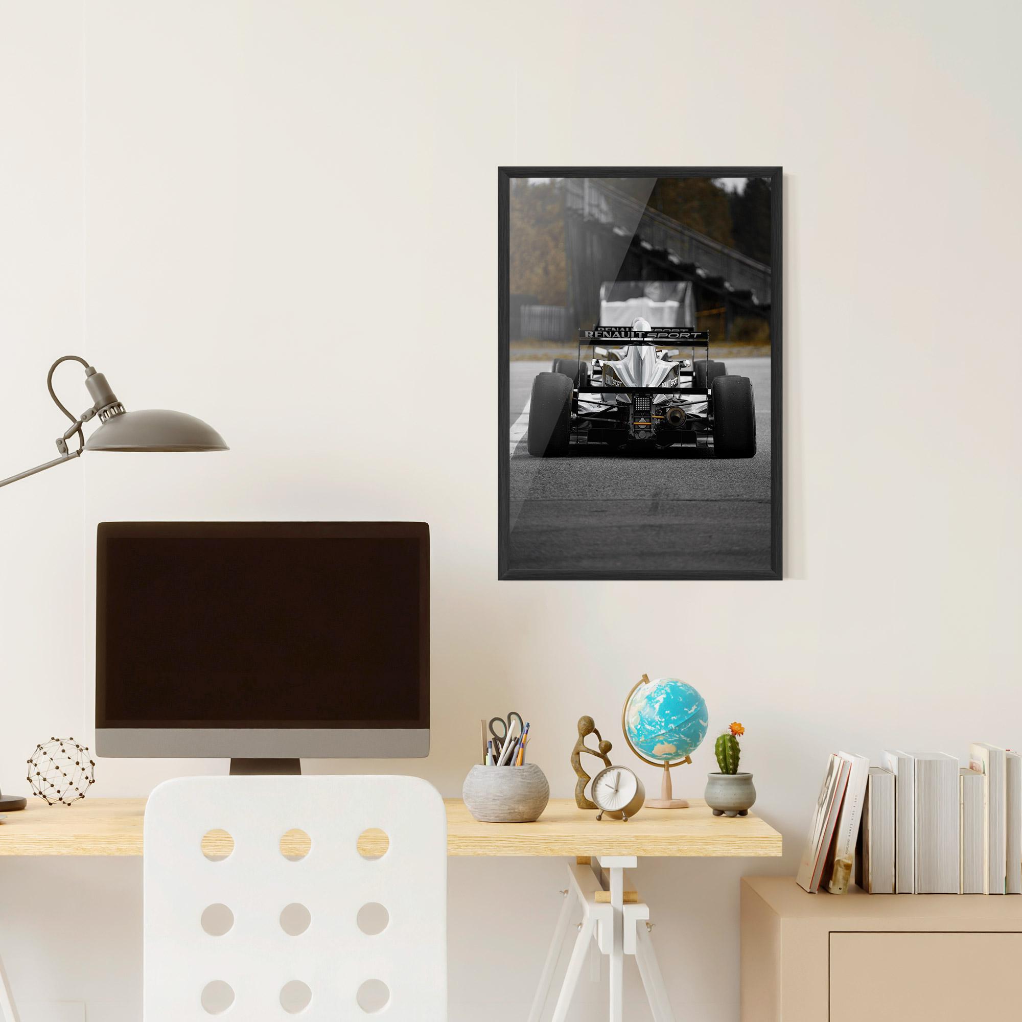 Poster Înrămat Grey F1 Car mockup 6