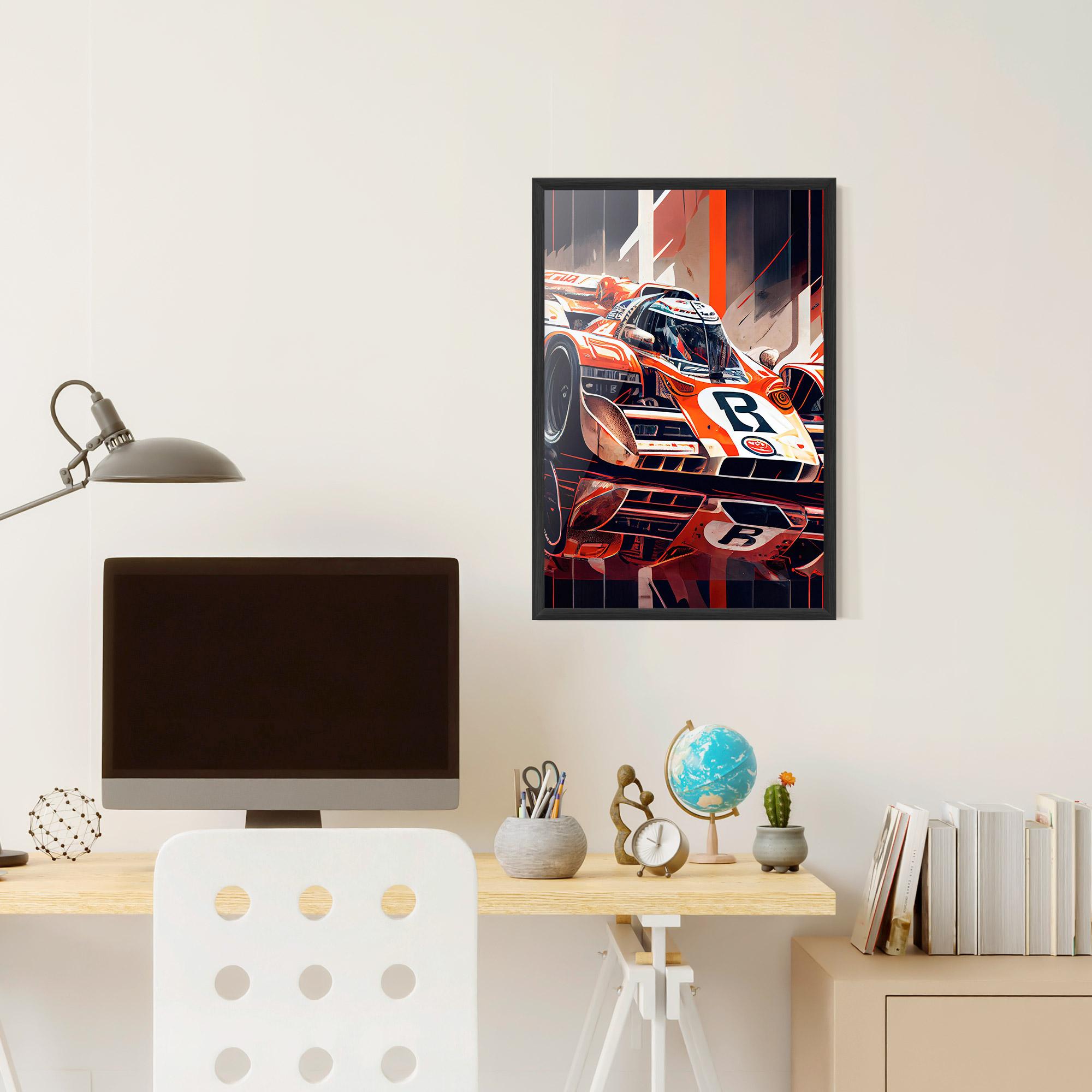 Poster Înrămat Red White F1 mockup 6