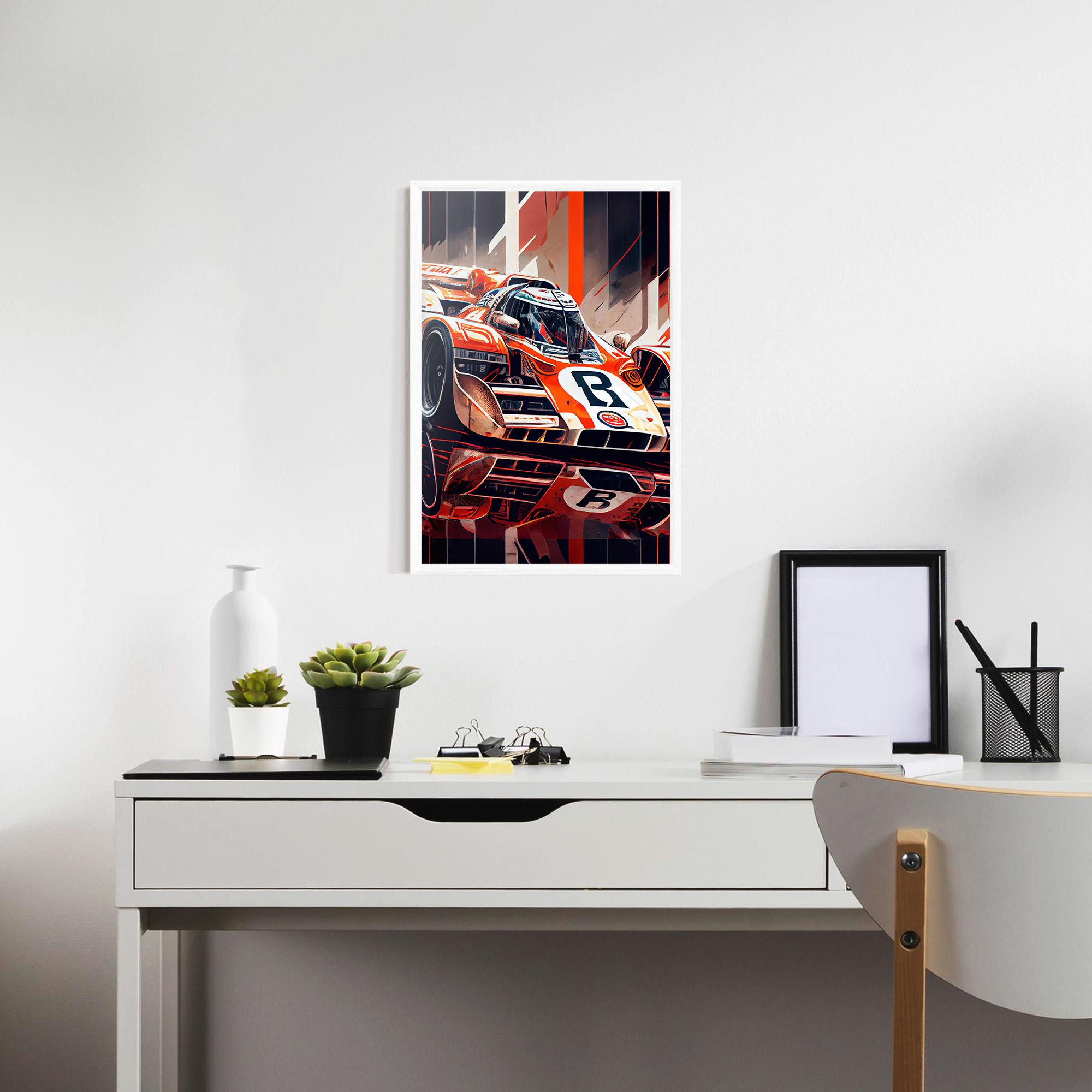 Poster Înrămat Red White F1 mockup 7