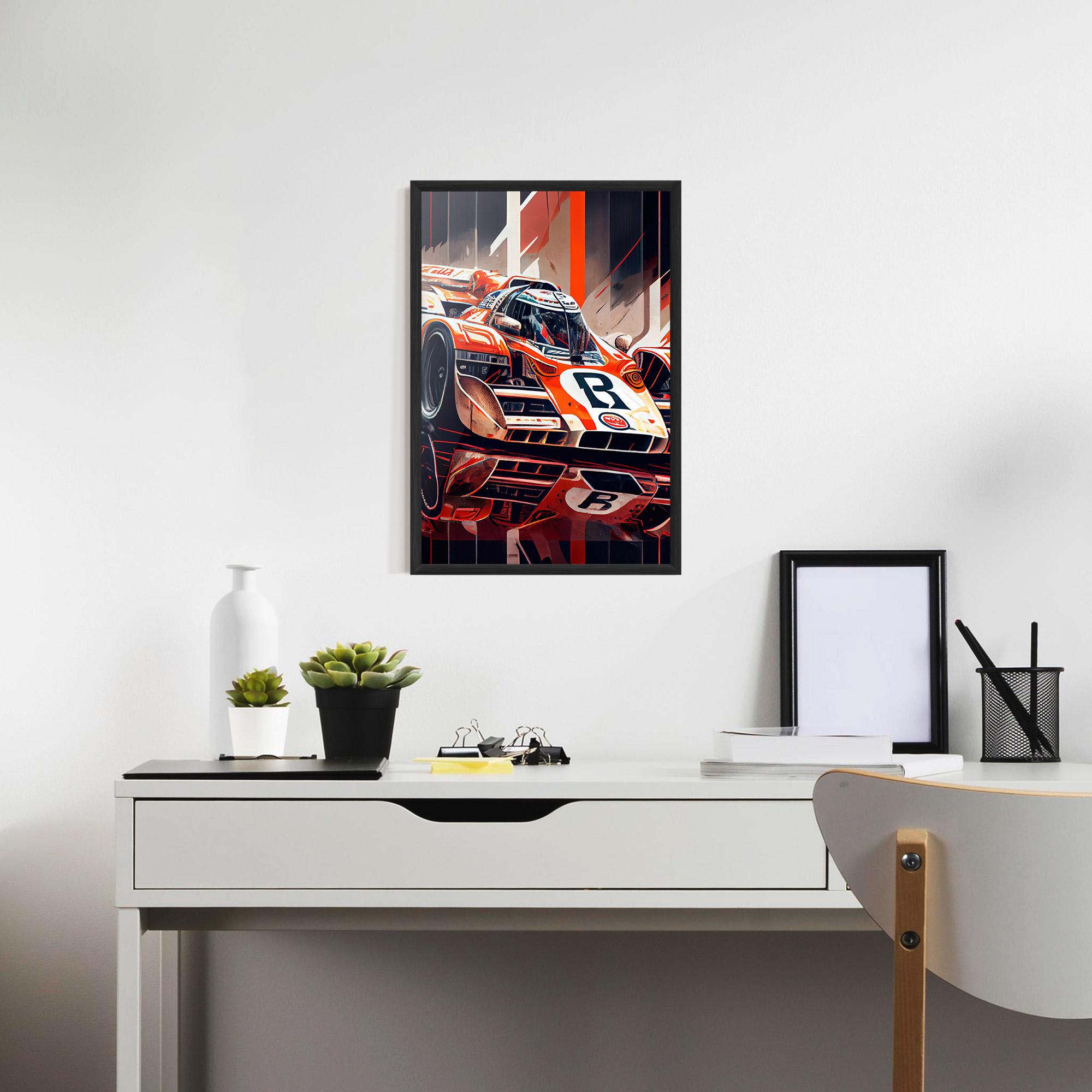 Poster Înrămat Red White F1 mockup 7