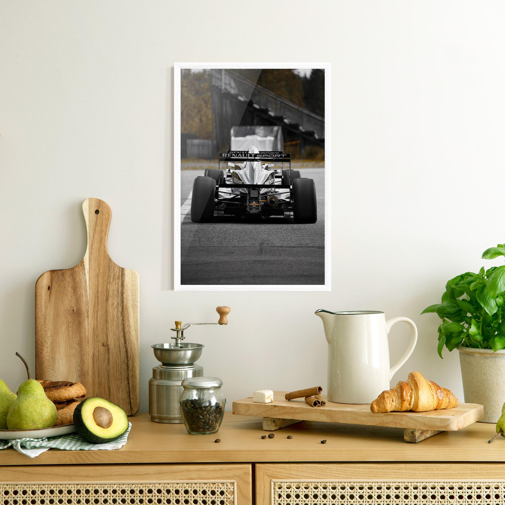 Poster Înrămat Grey F1 Car mockup 8