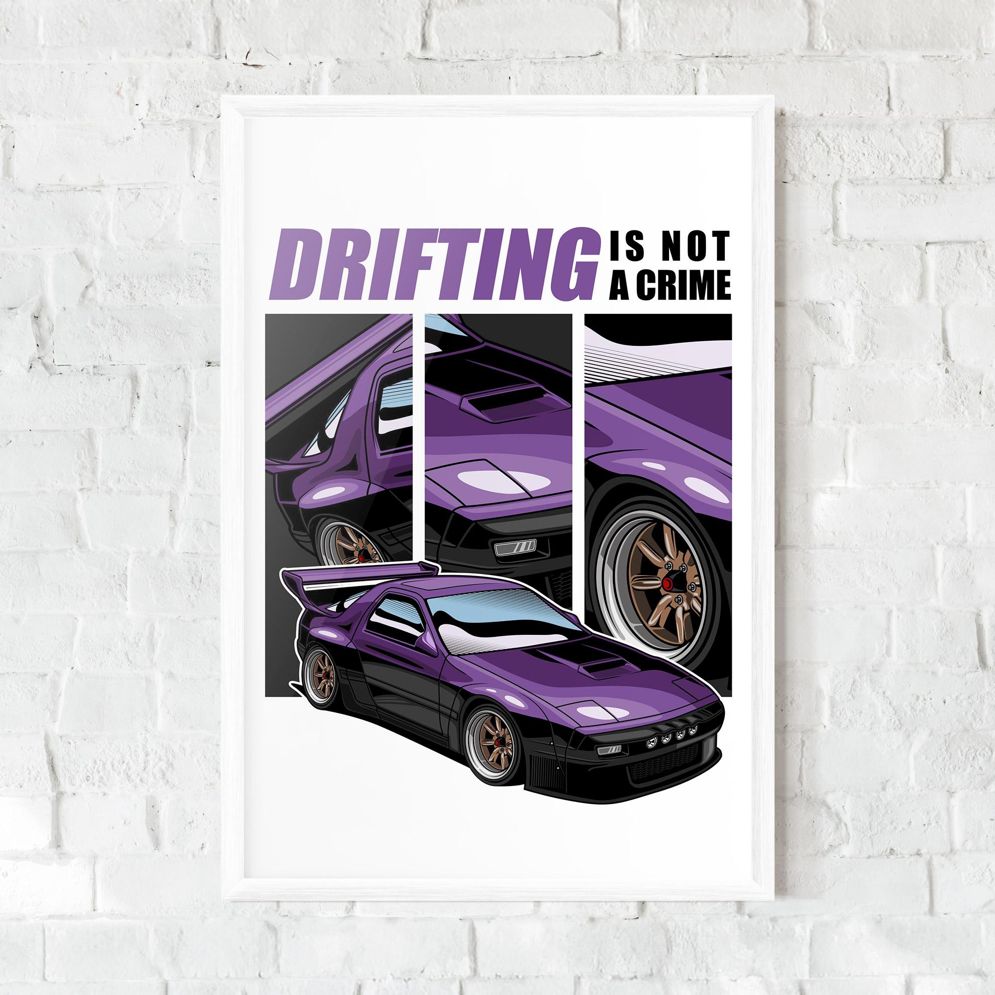 Poster Înrămat Drift Purple Car mockup 0