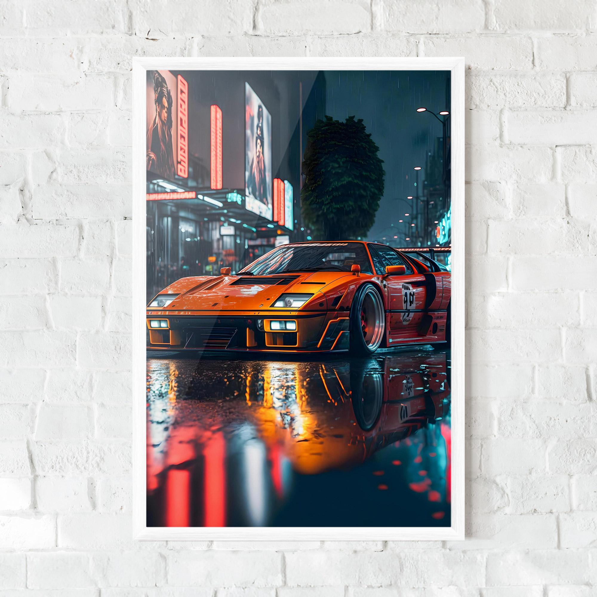 Poster Înrămat Orange Super Car mockup 0