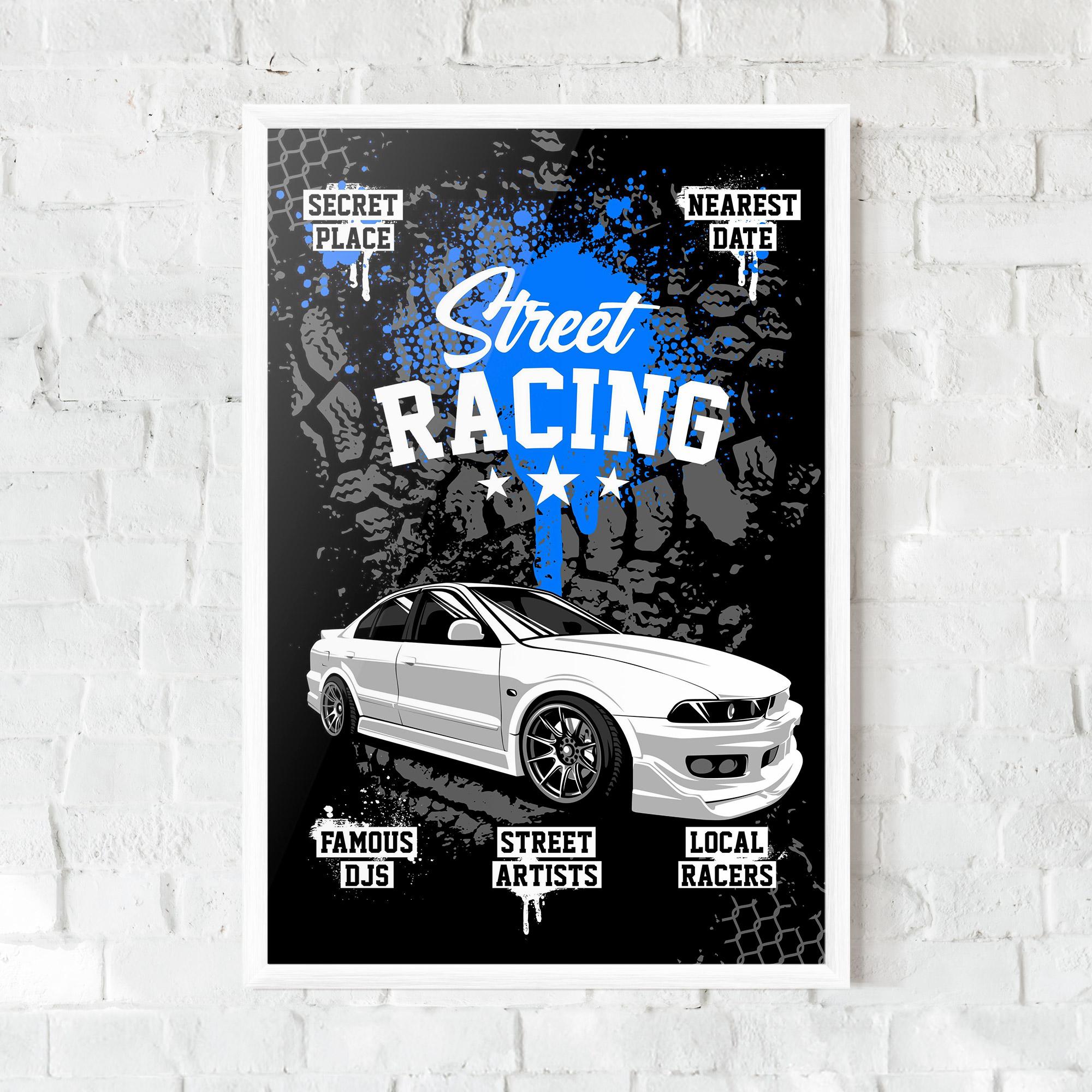 Poster Înrămat Street Racing Art mockup 0
