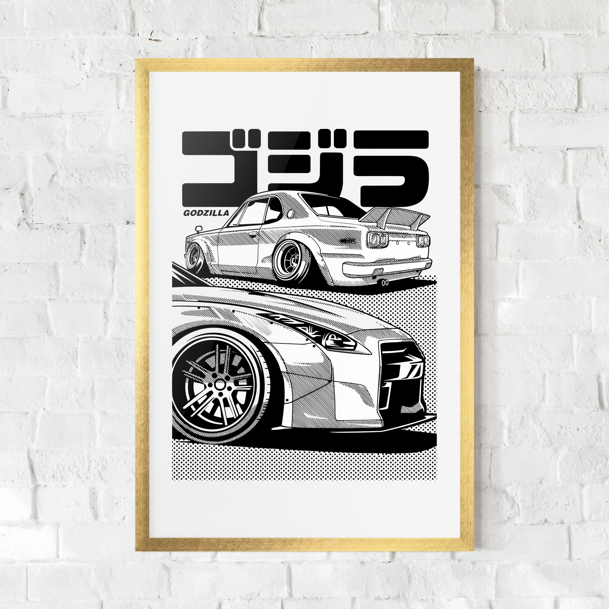 Poster Înrămat Japanese Car mockup 0
