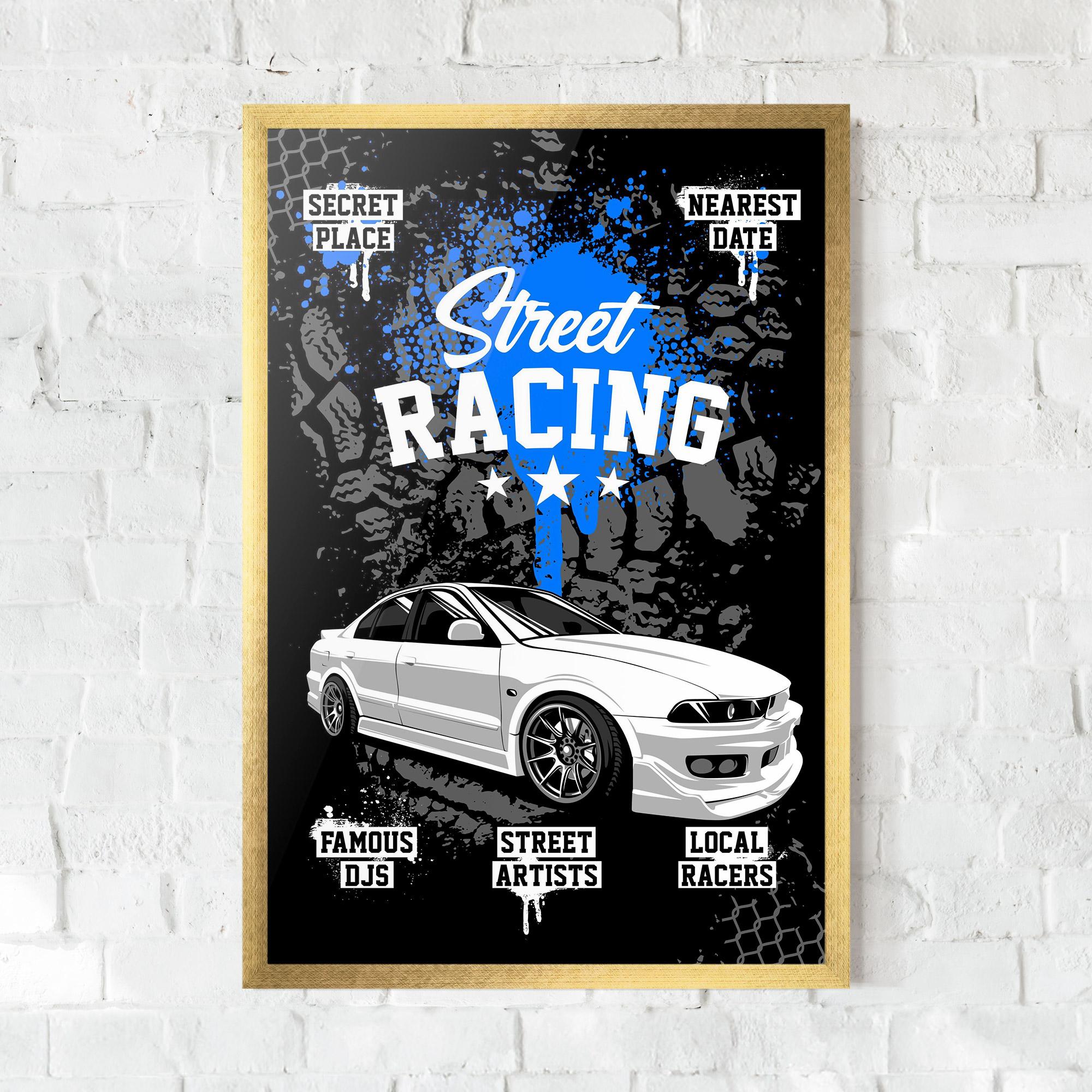 Poster Înrămat Street Racing Art mockup 0