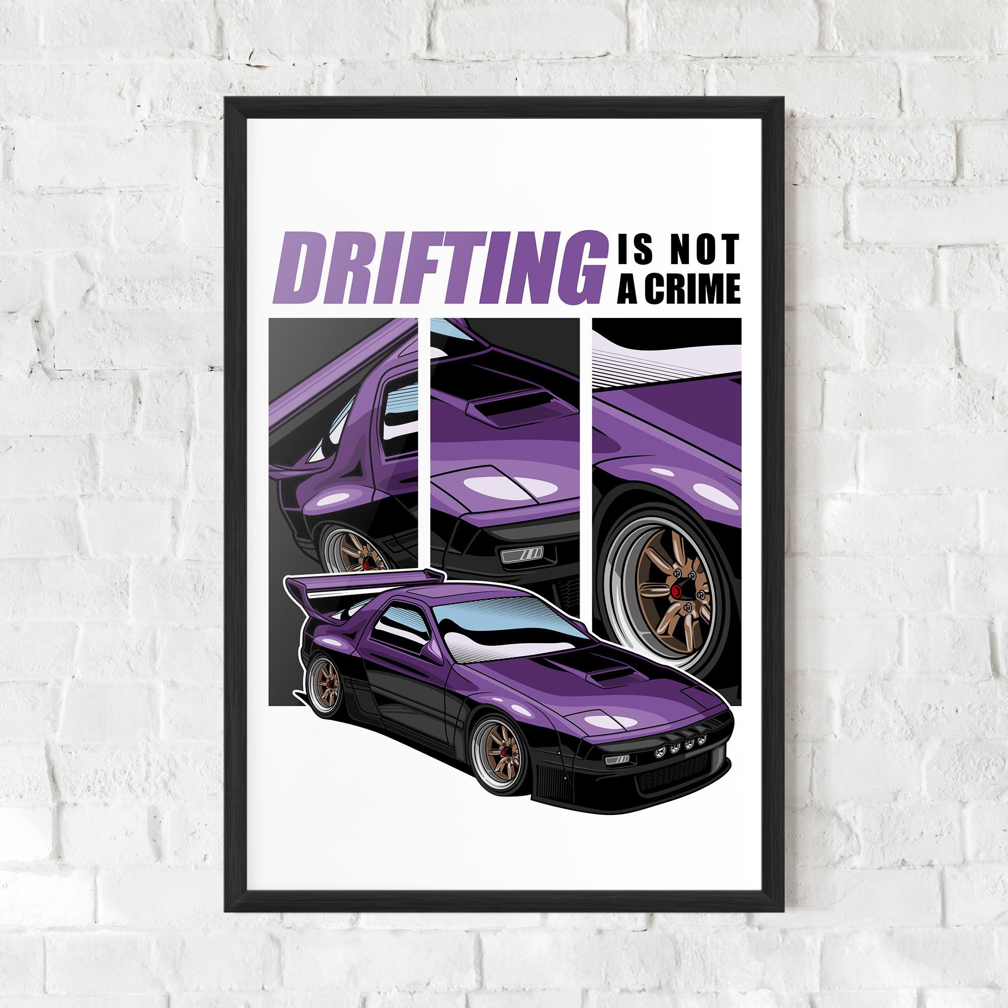 Poster Înrămat Drift Purple Car mockup 0