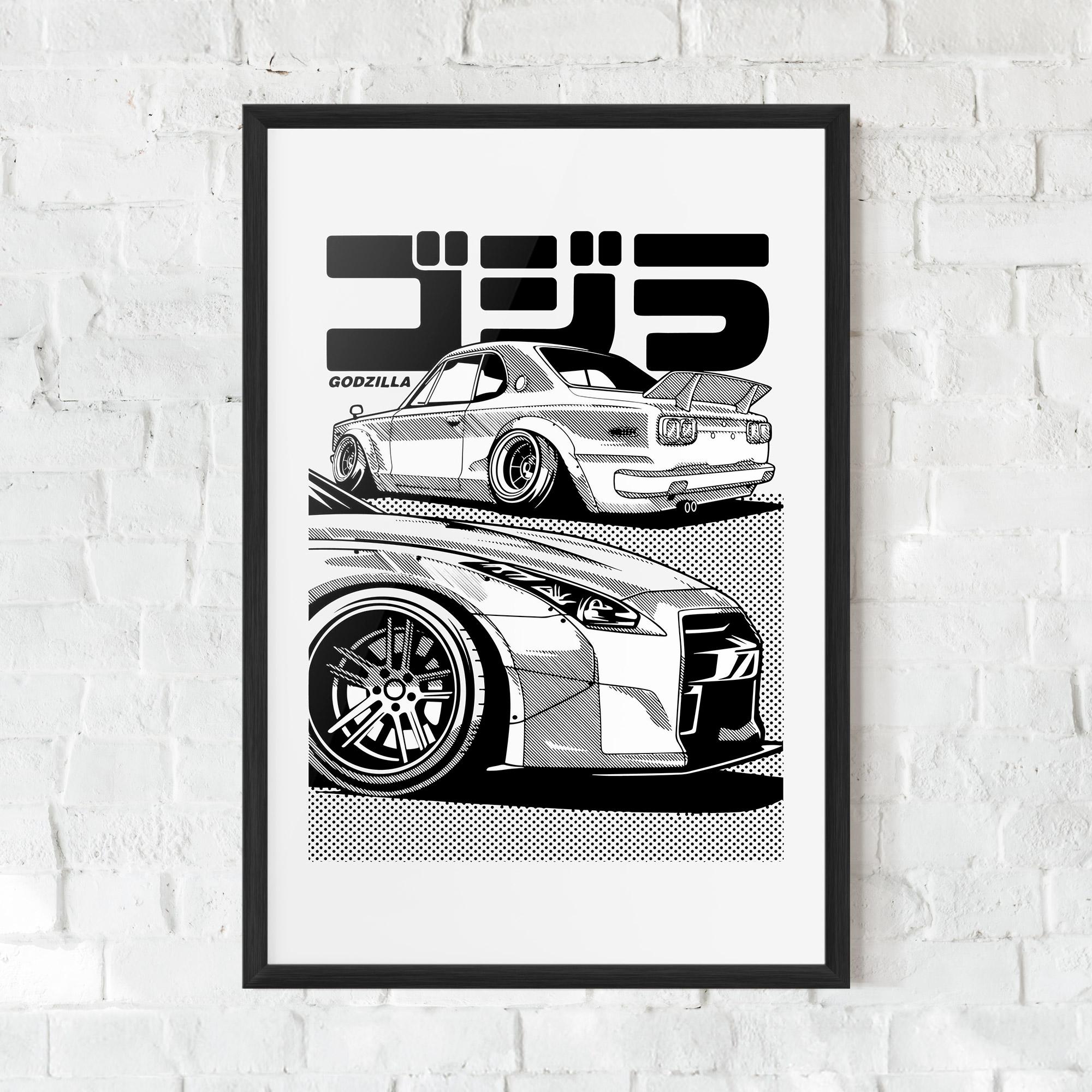 Poster Înrămat Japanese Car mockup 0