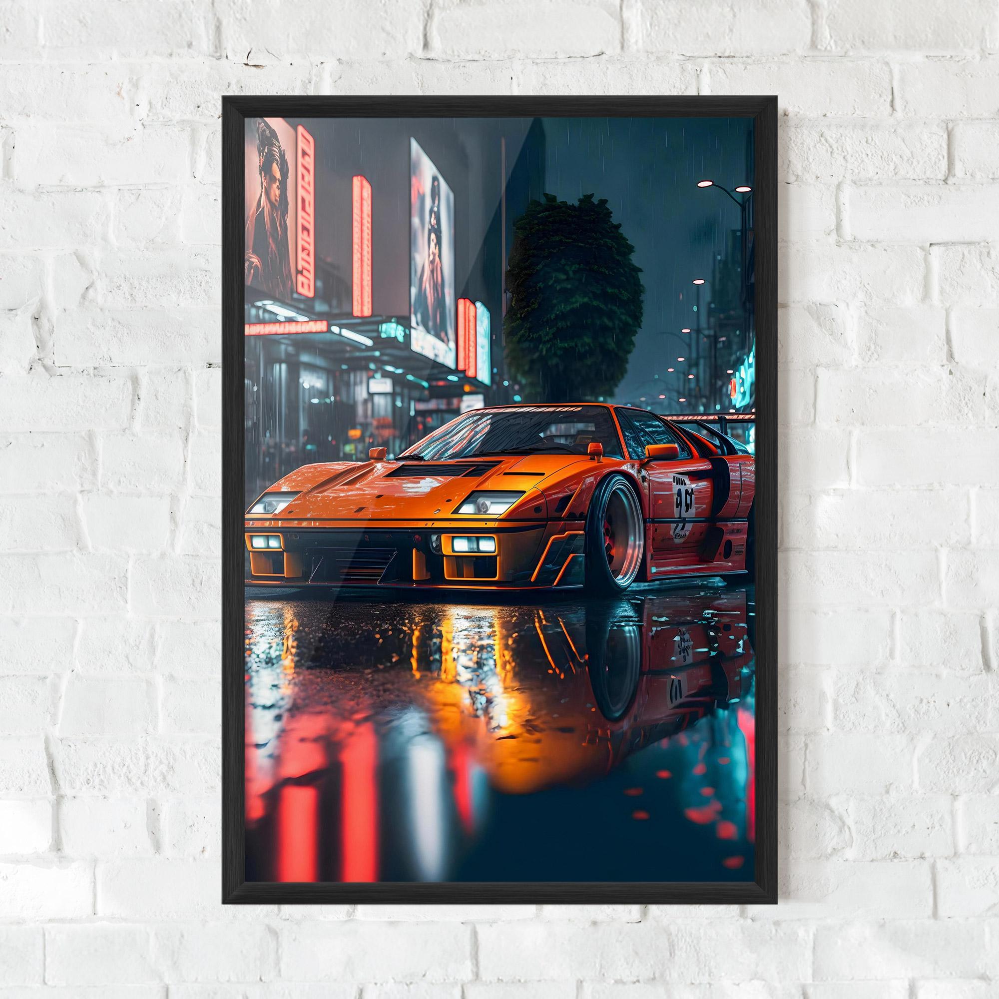 Poster Înrămat Orange Super Car mockup 0