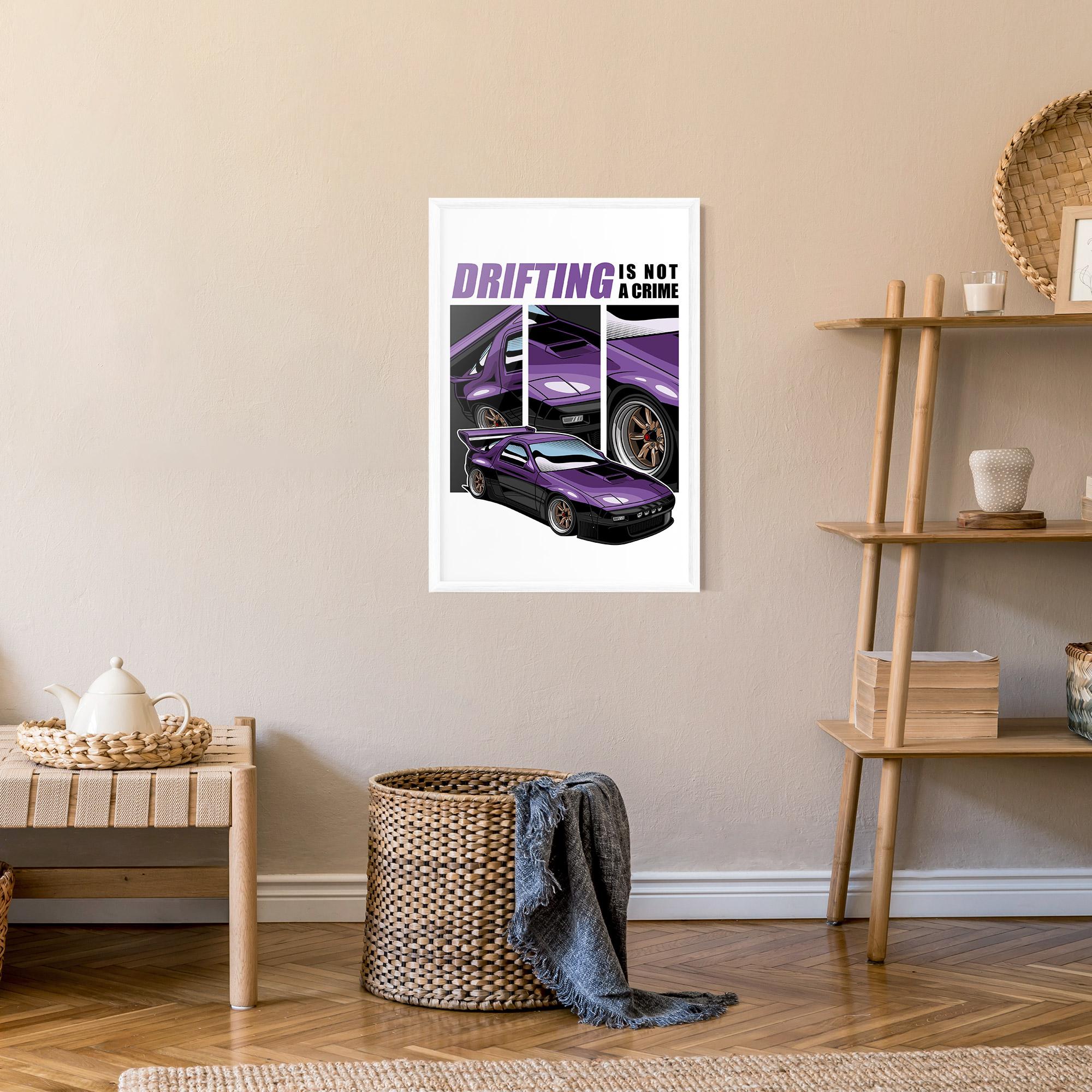 Poster Înrămat Drift Purple Car mockup 9