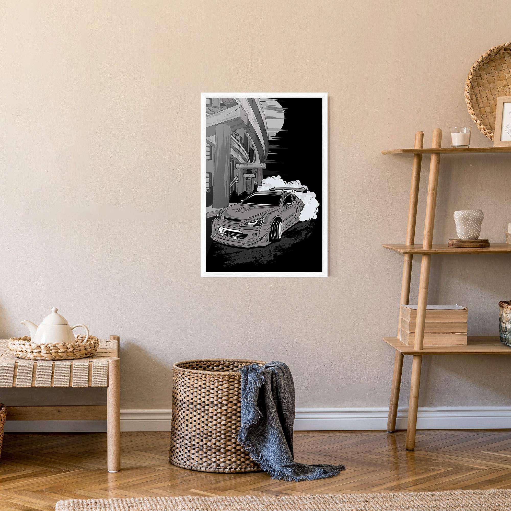 Poster Înrămat Grey Cool Car mockup 9