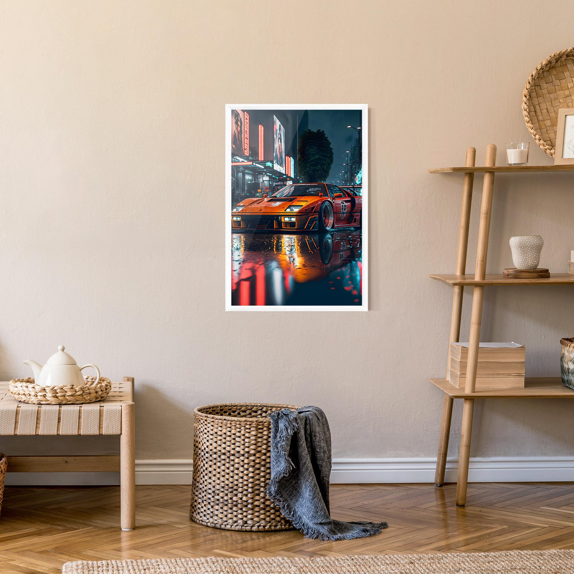Poster Înrămat Orange Super Car mockup 9