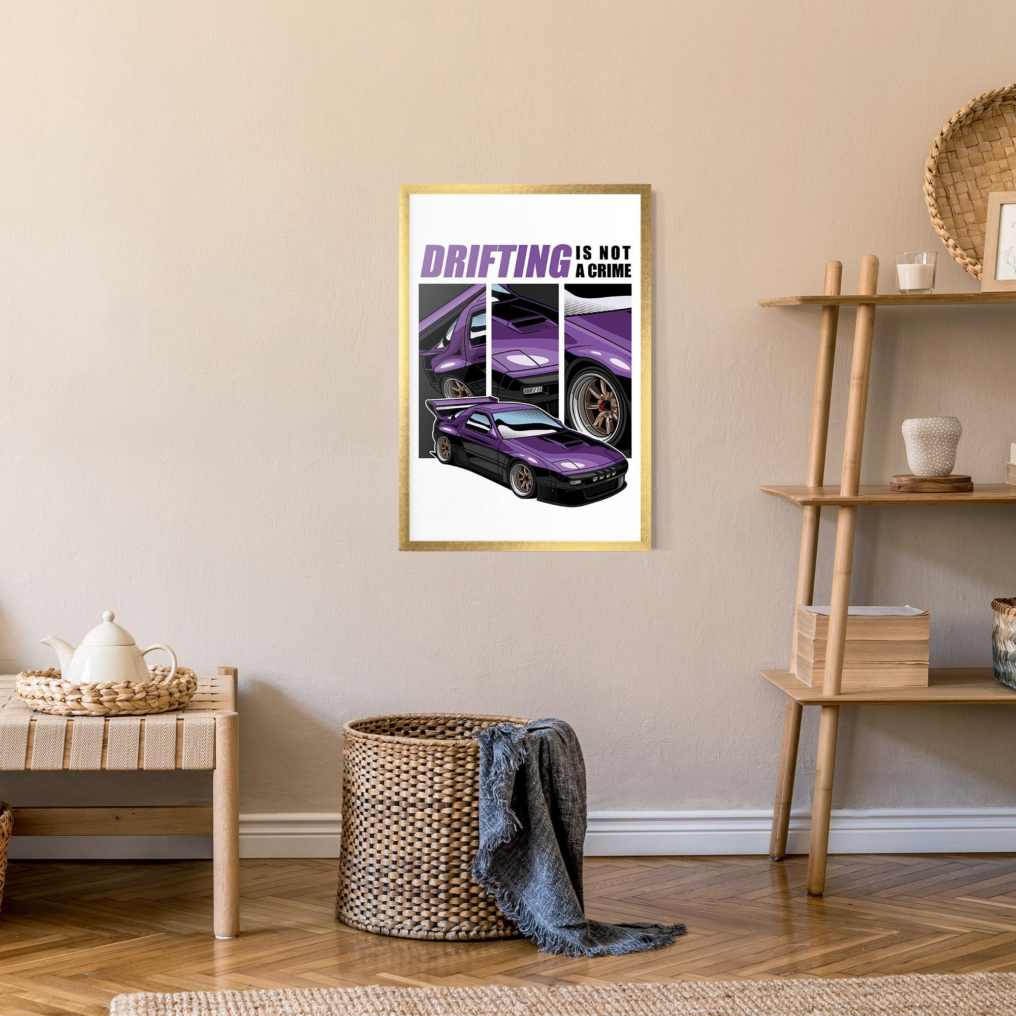 Poster Înrămat Drift Purple Car mockup 9