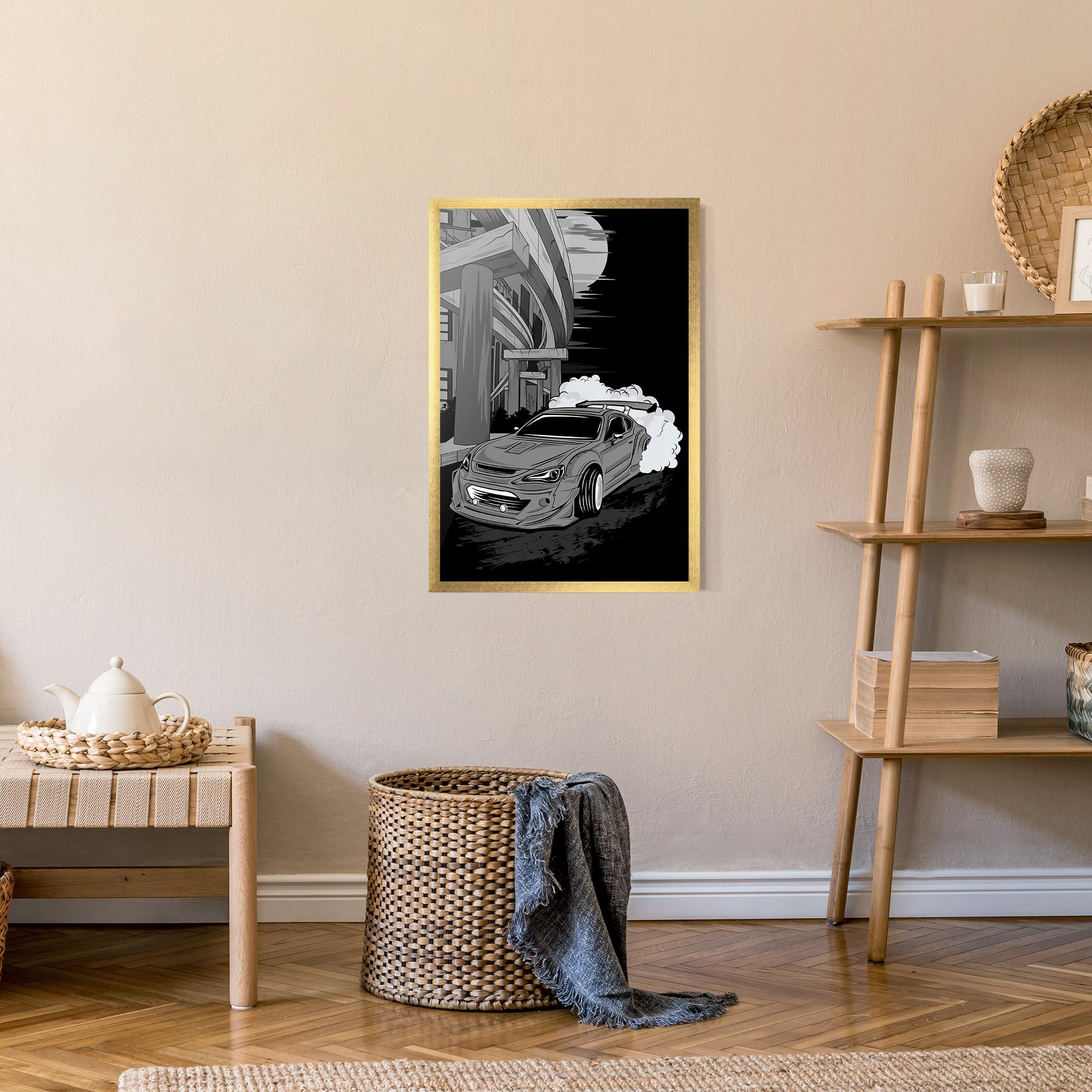 Poster Înrămat Grey Cool Car mockup 9