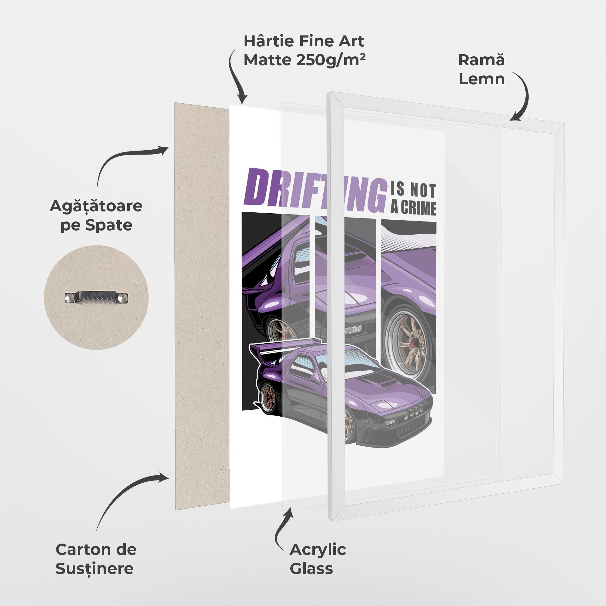 Poster Înrămat Drift Purple Car mockup 1