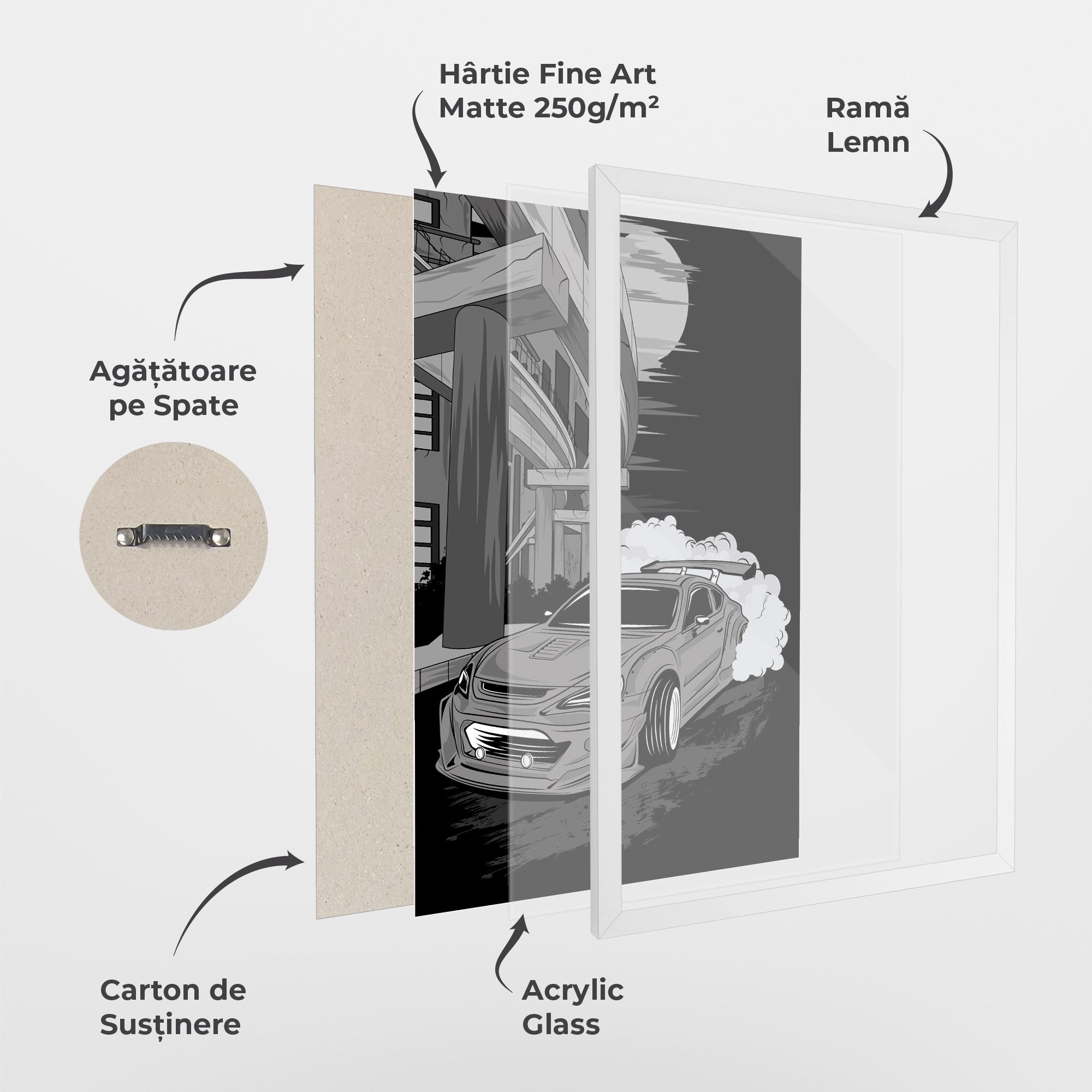 Poster Înrămat Grey Cool Car mockup 1