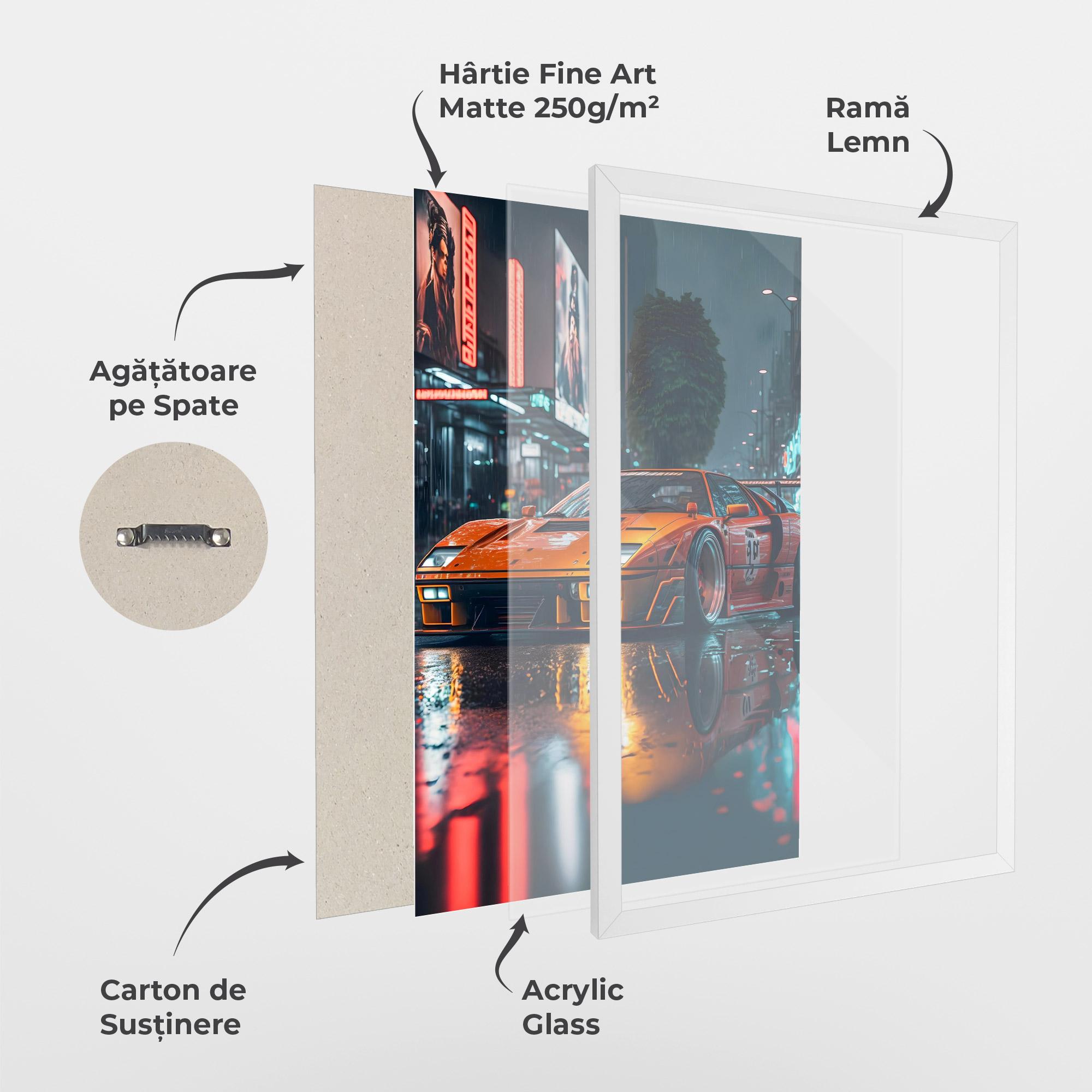 Poster Înrămat Orange Super Car mockup 1