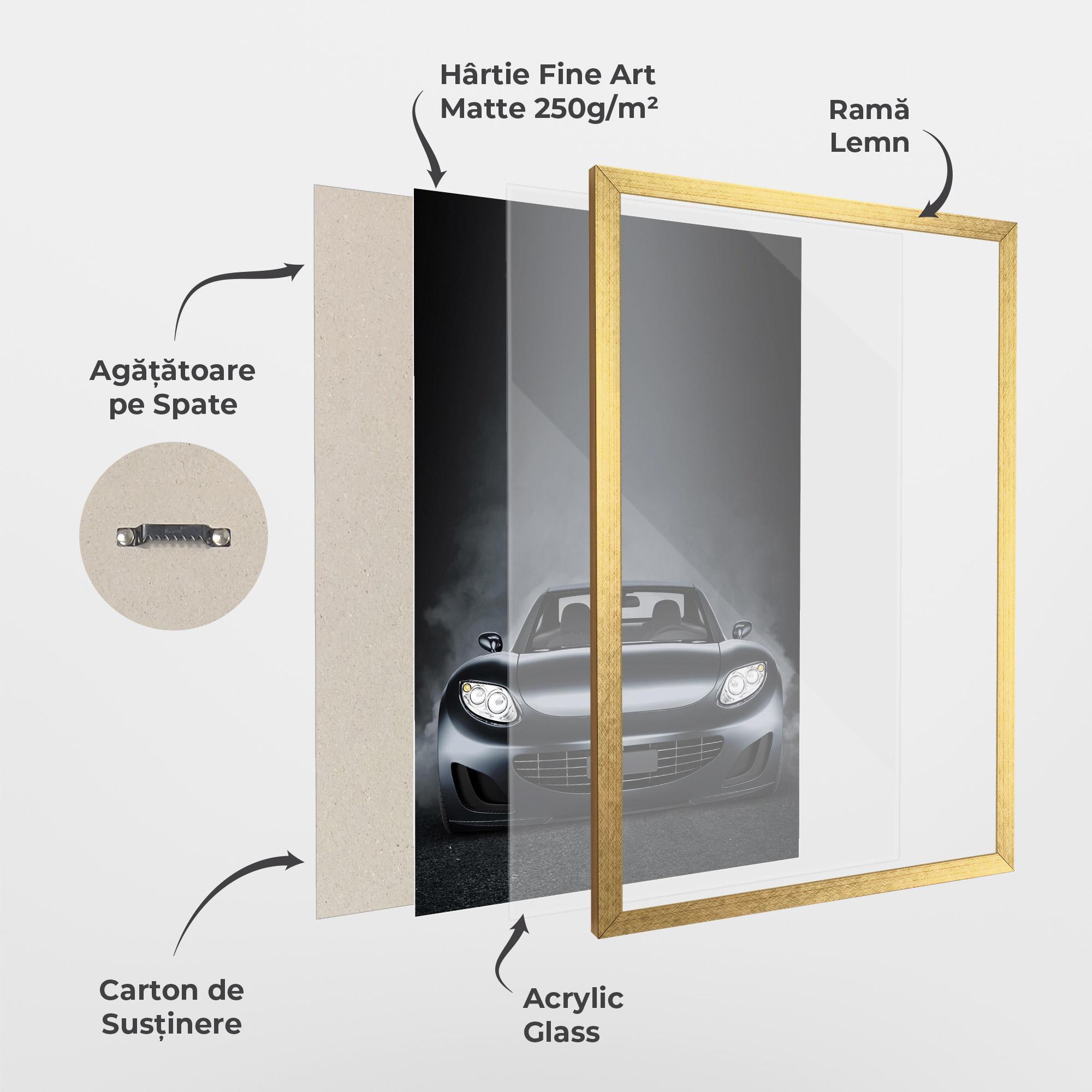 Poster Înrămat Black Front Car mockup 1