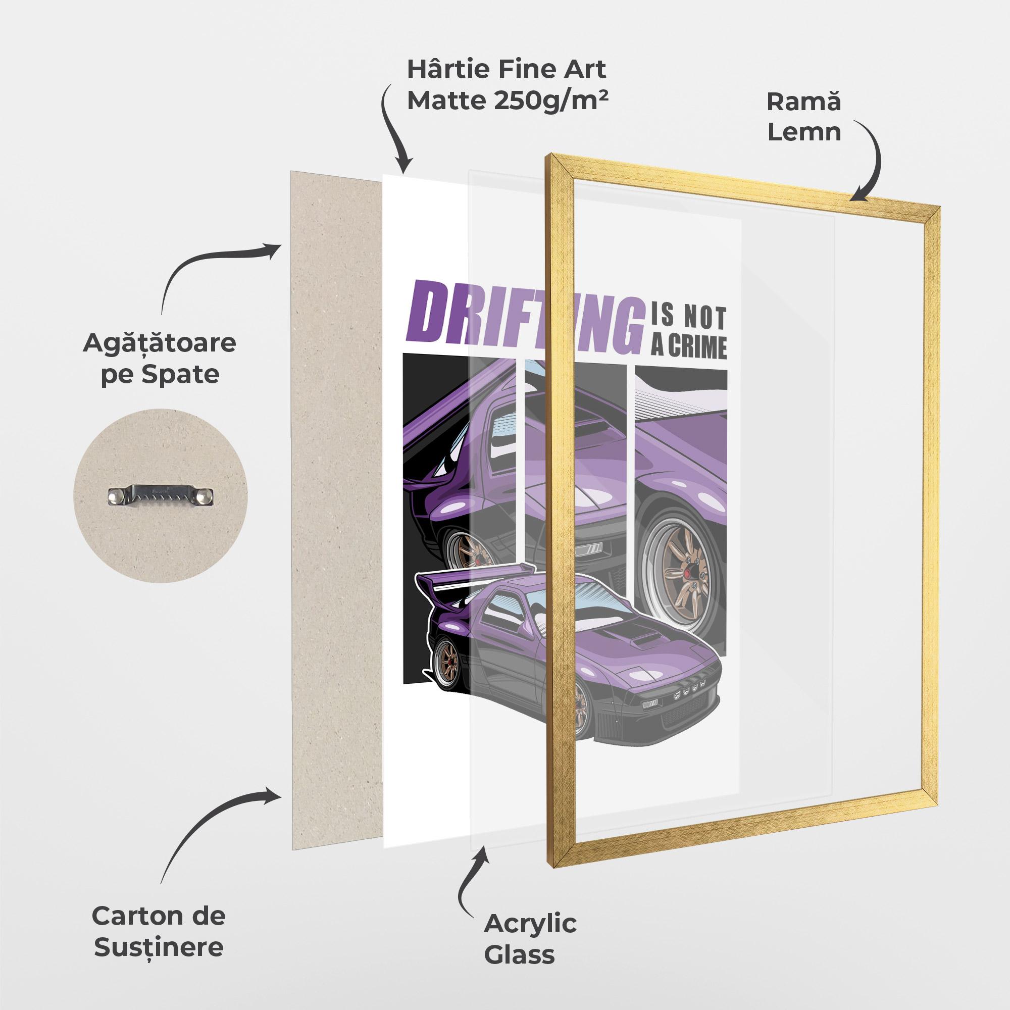 Poster Înrămat Drift Purple Car mockup 1
