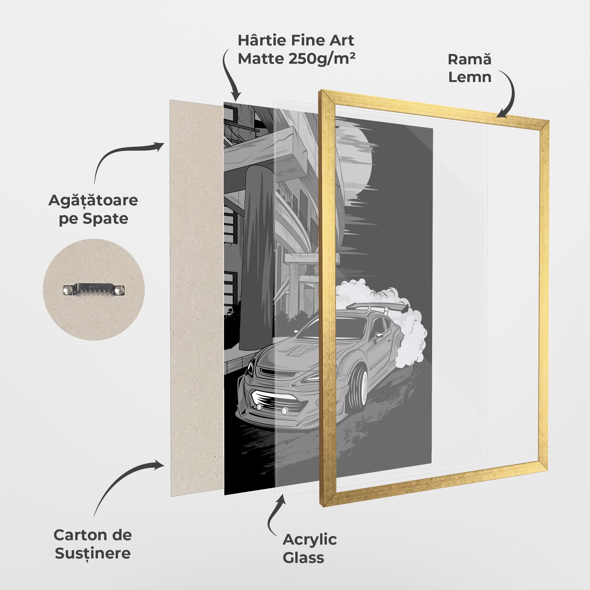 Poster Înrămat Grey Cool Car mockup 1