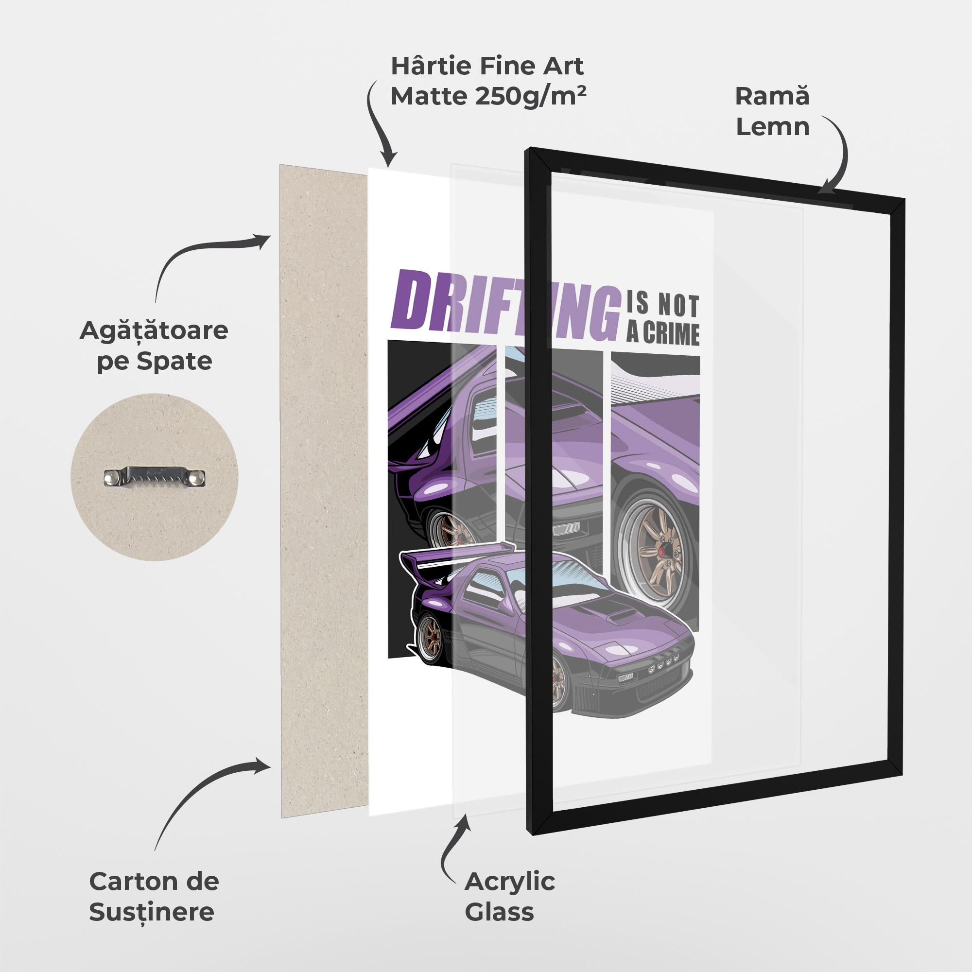 Poster Înrămat Drift Purple Car mockup 1