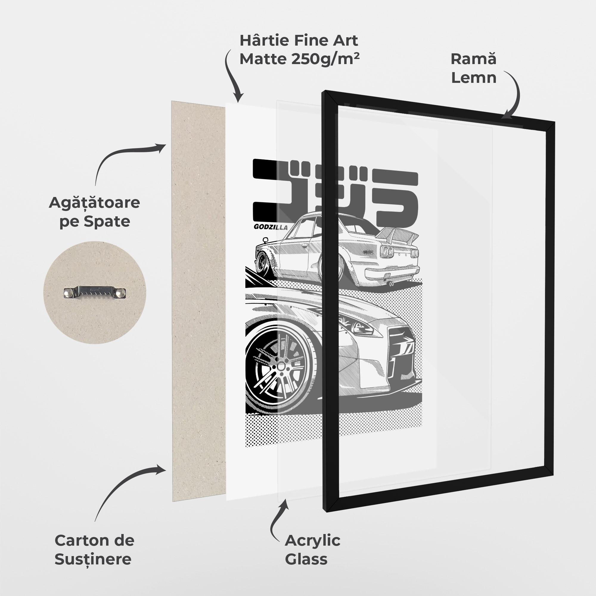 Poster Înrămat Japanese Car mockup 1