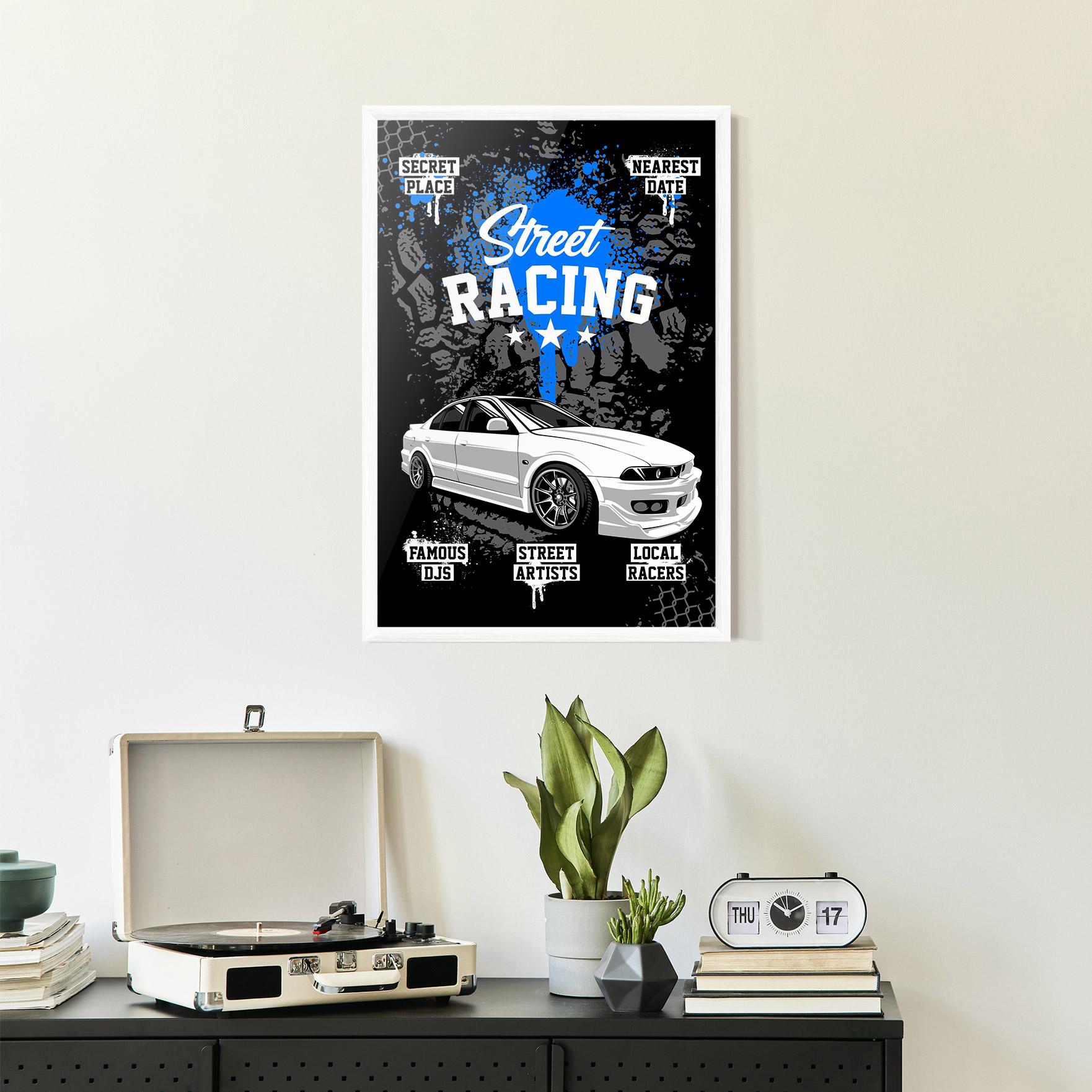 Poster Înrămat Street Racing Art mockup 2