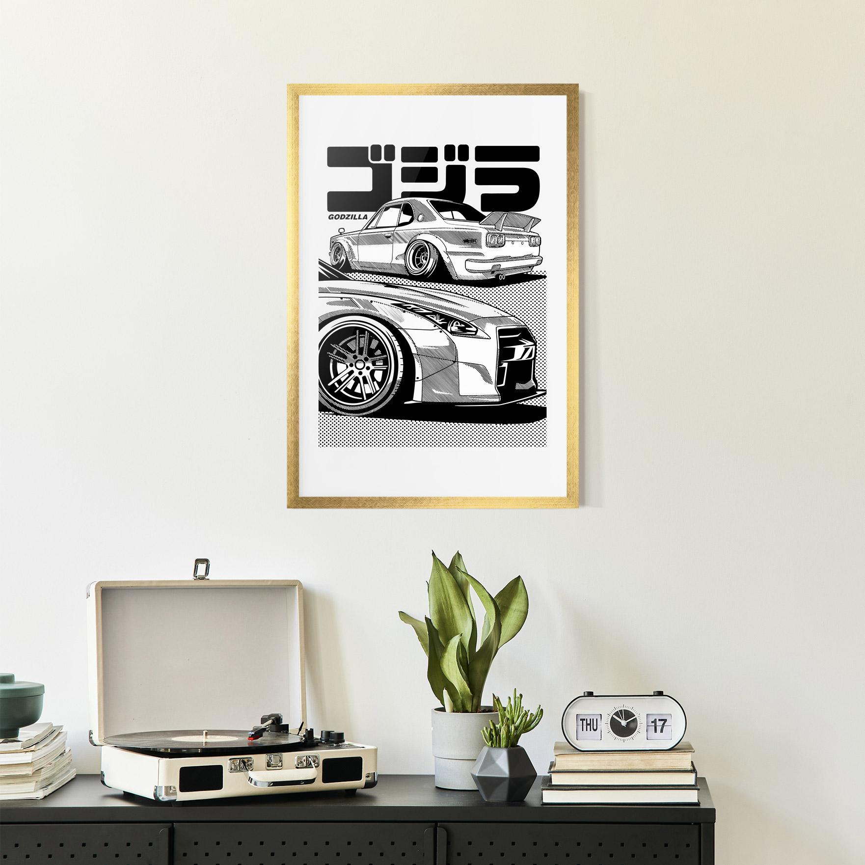 Poster Înrămat Japanese Car mockup 2