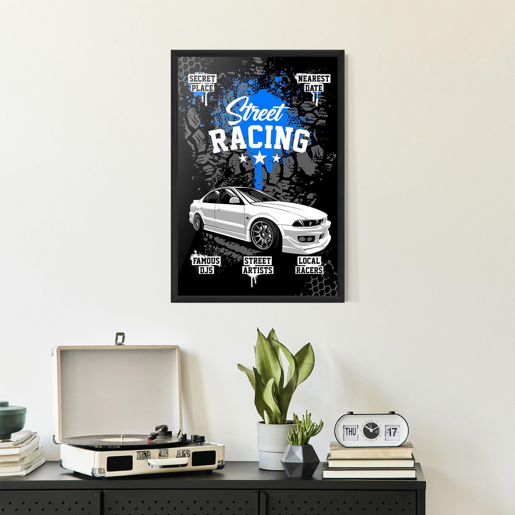Poster Înrămat Street Racing Art mockup 2