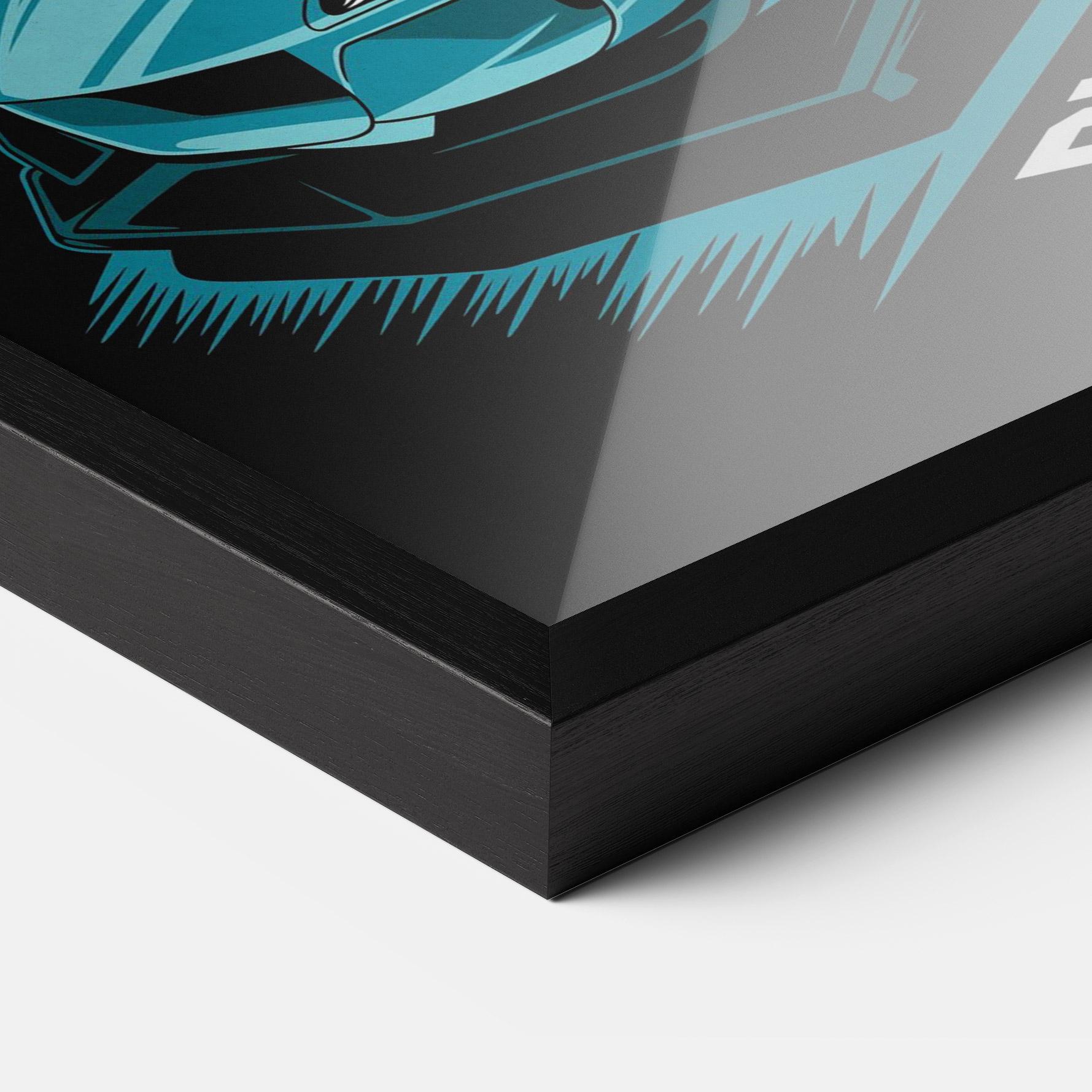 Poster Înrămat Blue Born To Ride mockup 3