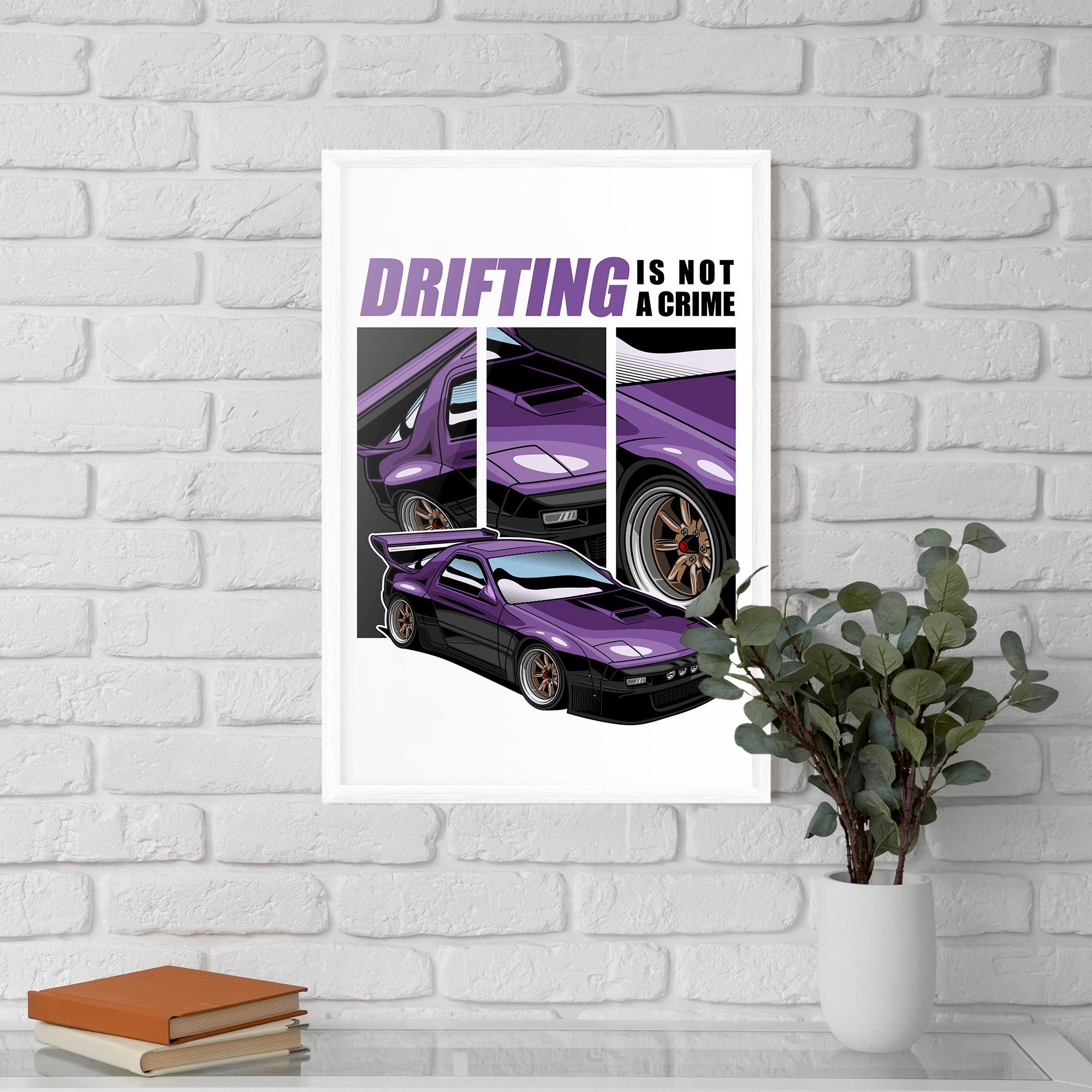 Poster Înrămat Drift Purple Car mockup 5