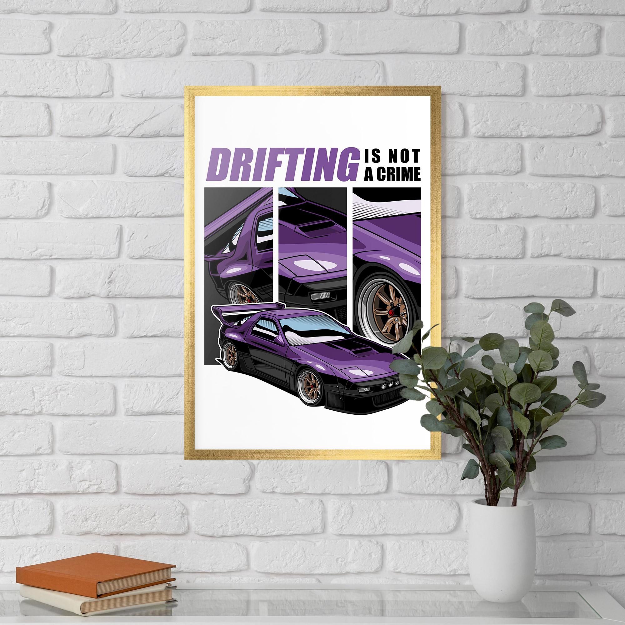 Poster Înrămat Drift Purple Car mockup 5