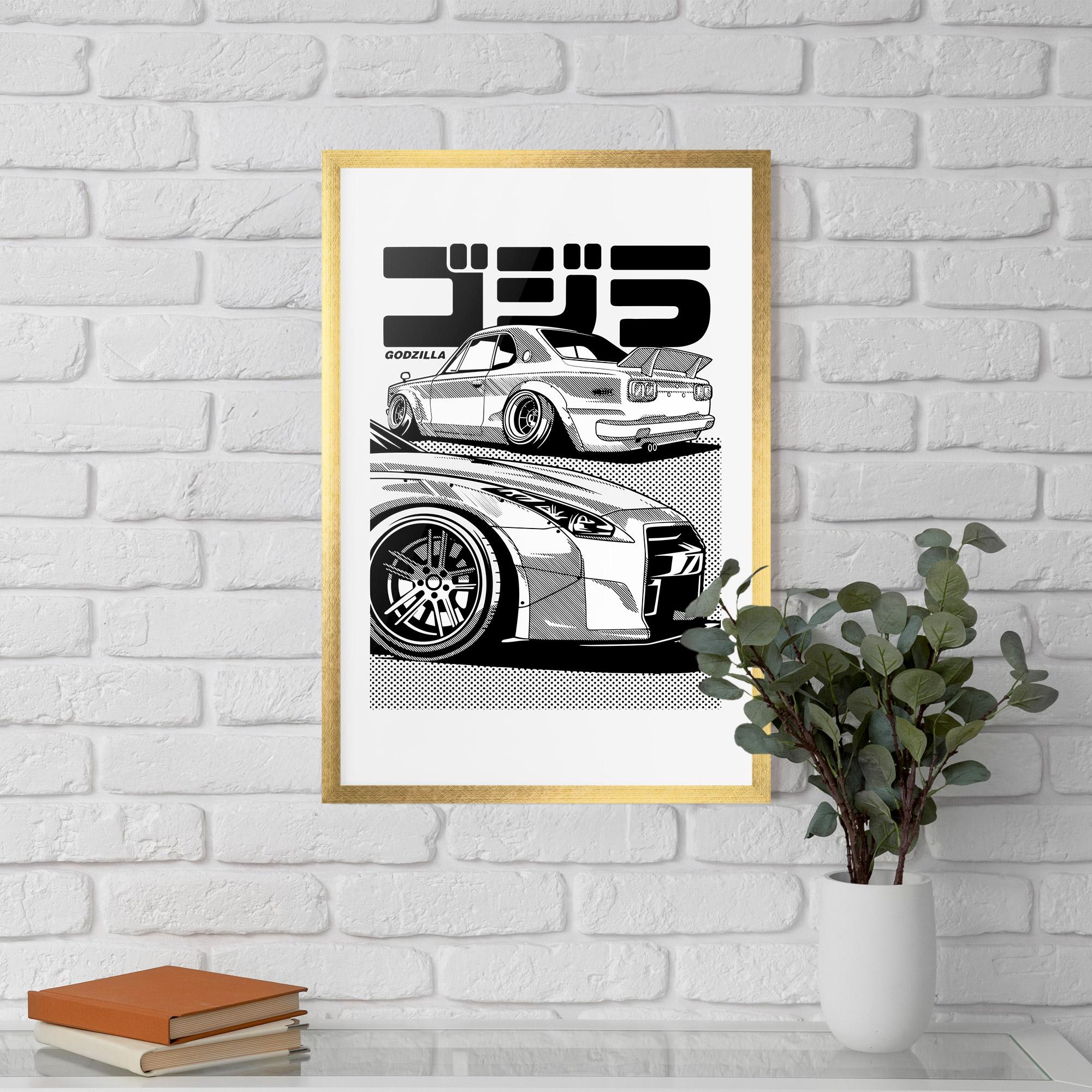 Poster Înrămat Japanese Car mockup 5