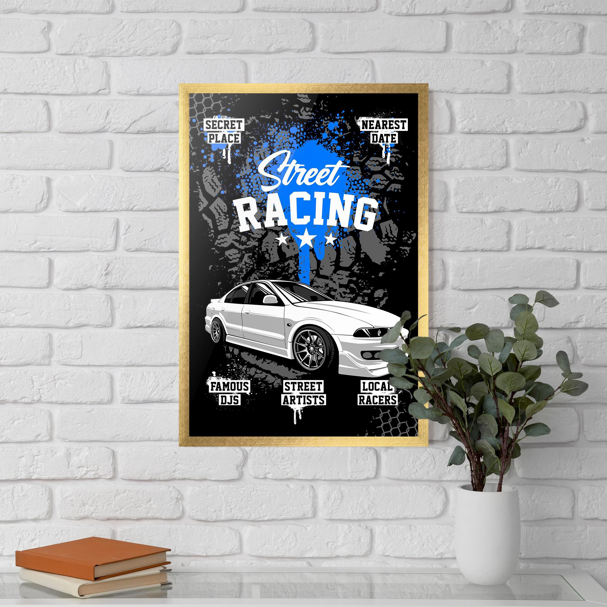 Poster Înrămat Street Racing Art mockup 5