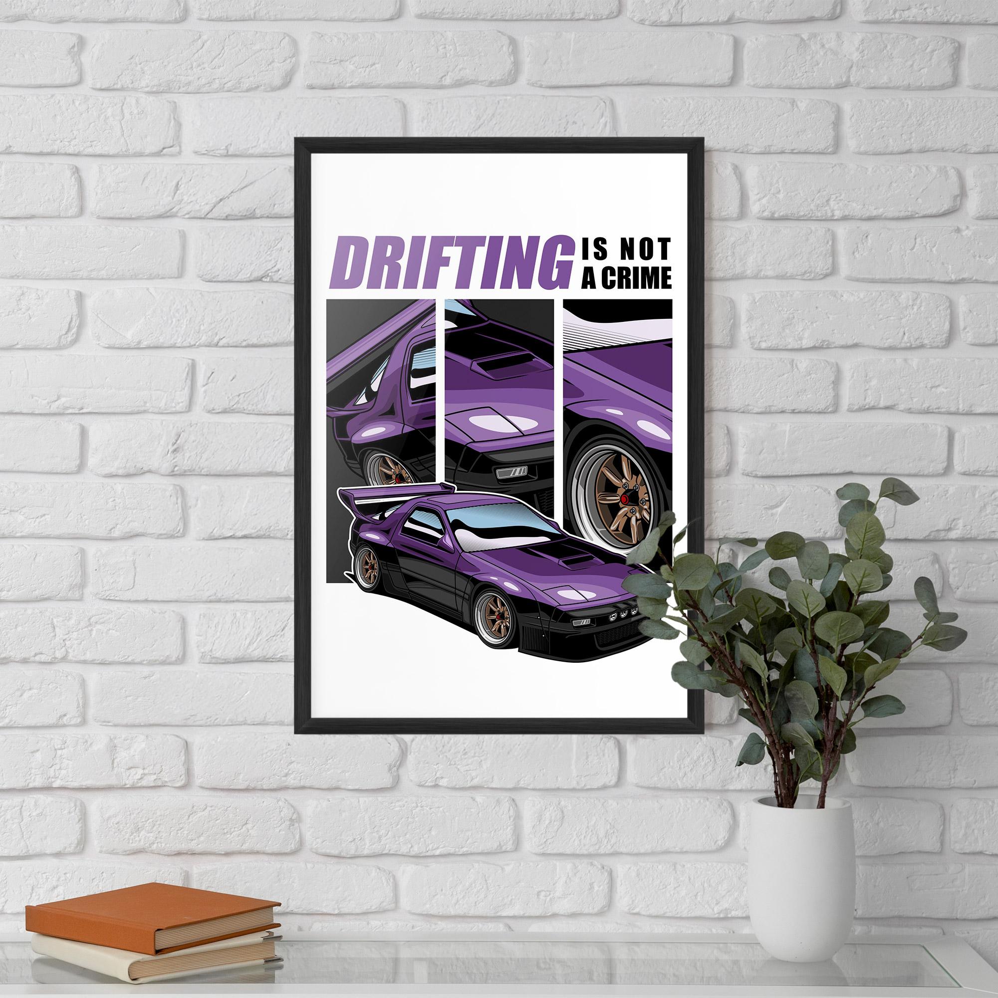 Poster Înrămat Drift Purple Car mockup 5