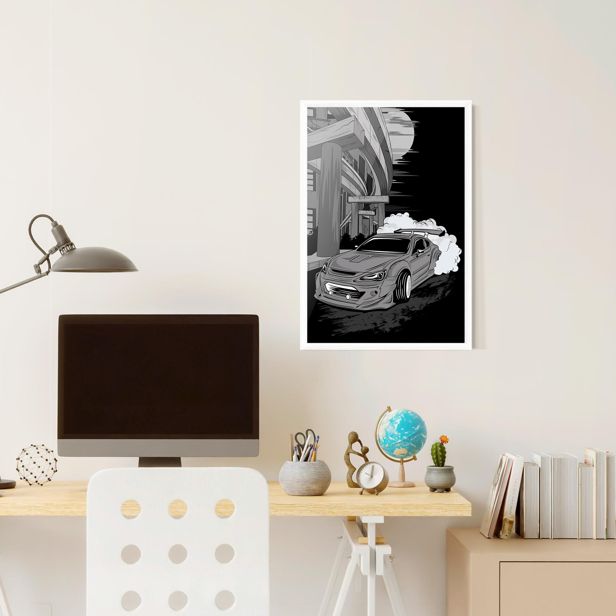 Poster Înrămat Grey Cool Car mockup 6