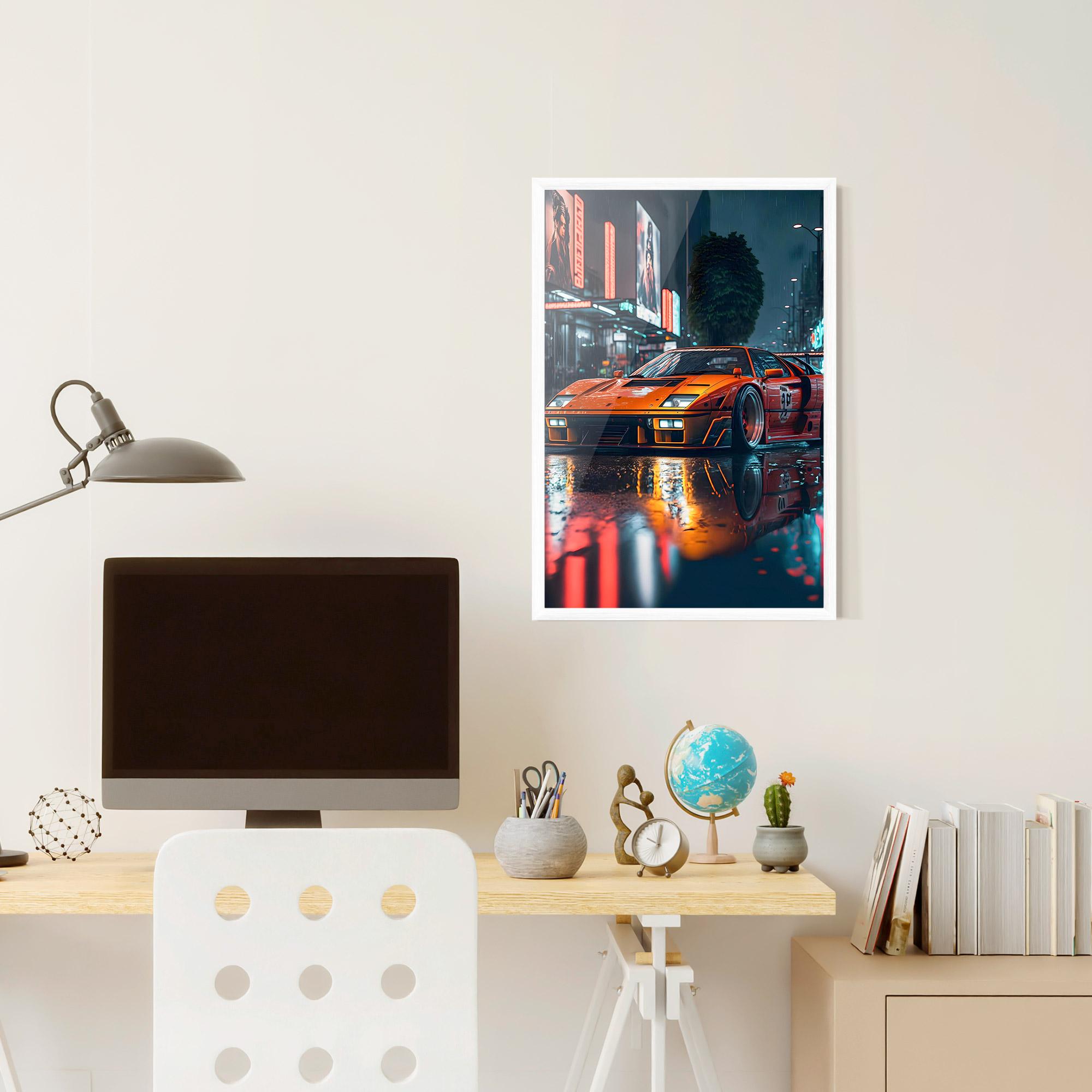 Poster Înrămat Orange Super Car mockup 6