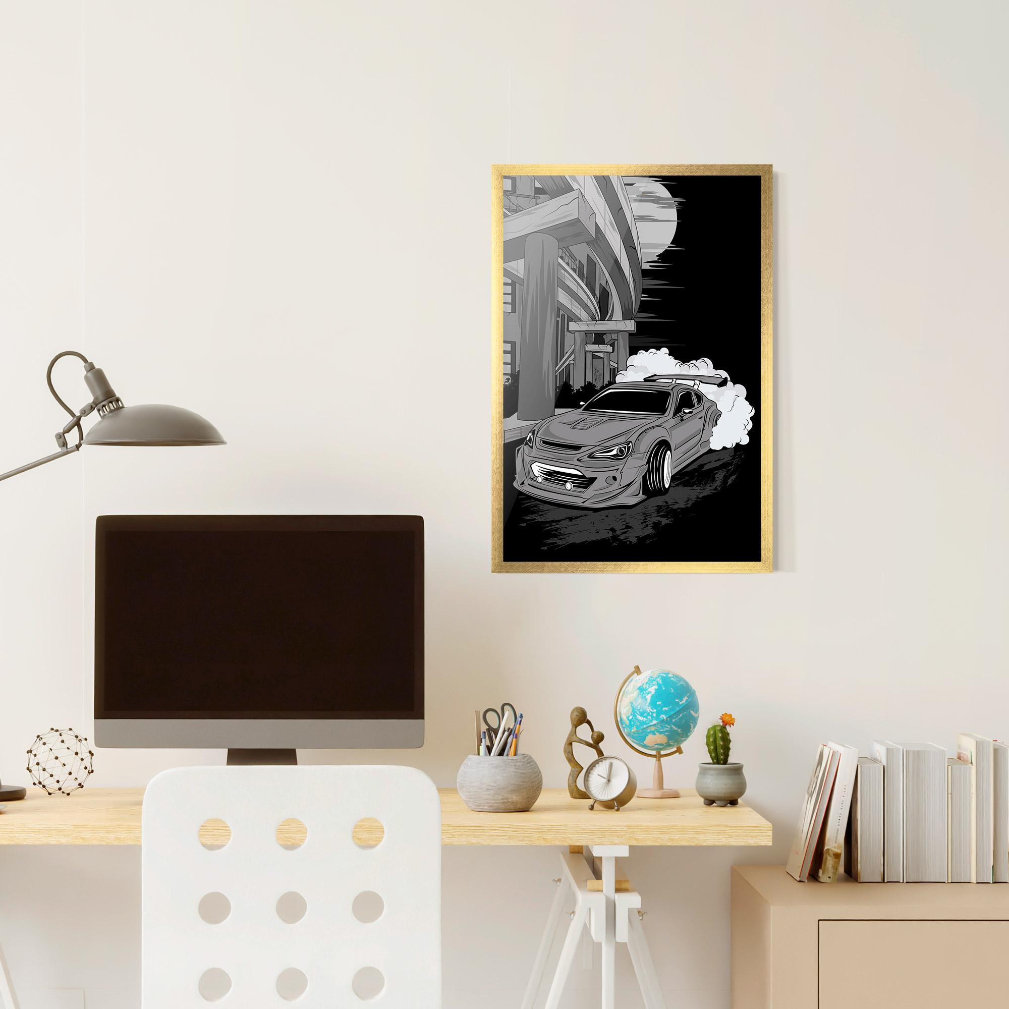 Poster Înrămat Grey Cool Car mockup 6