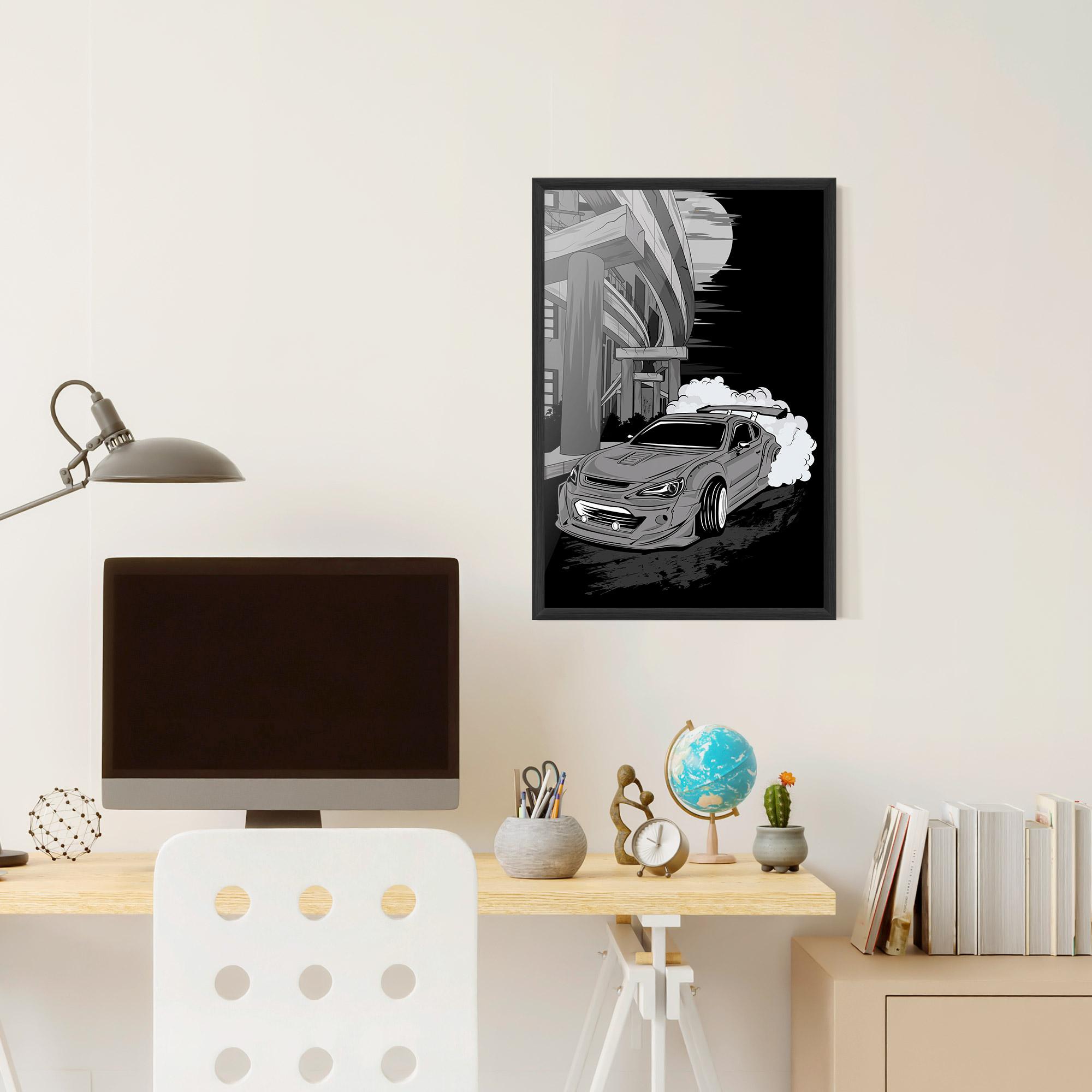 Poster Înrămat Grey Cool Car mockup 6