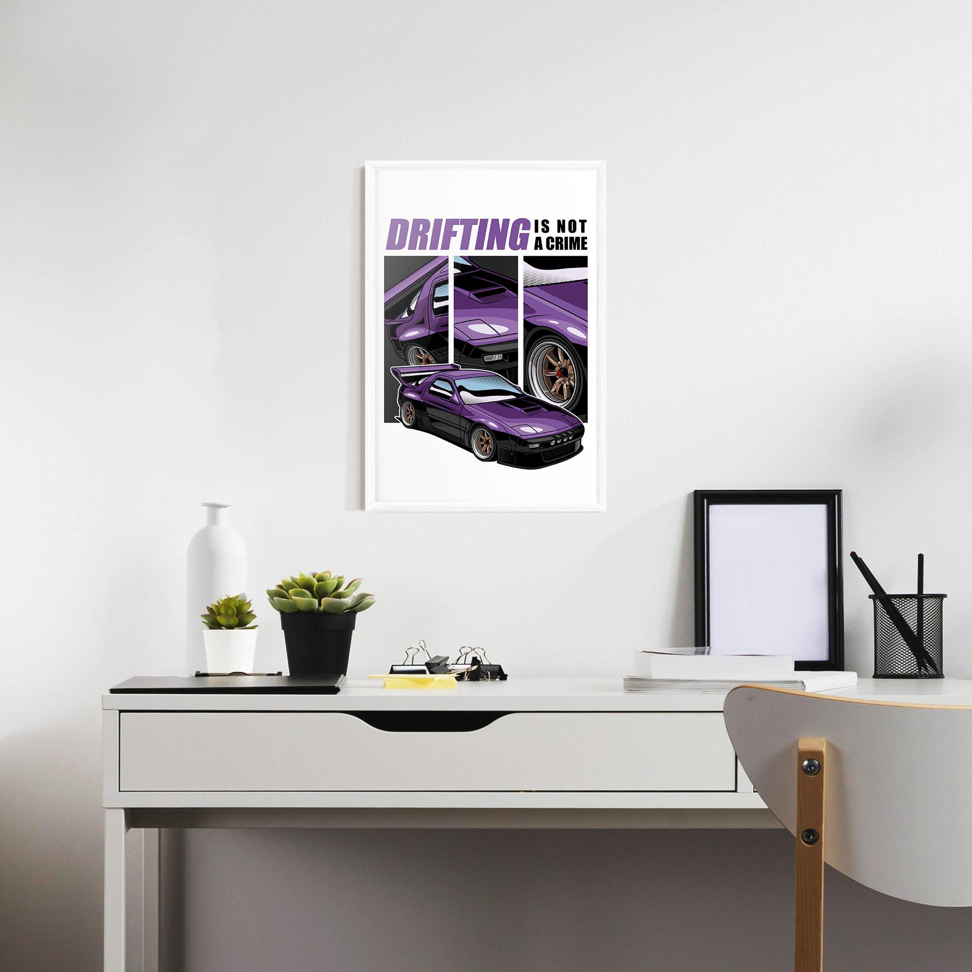 Poster Înrămat Drift Purple Car mockup 7