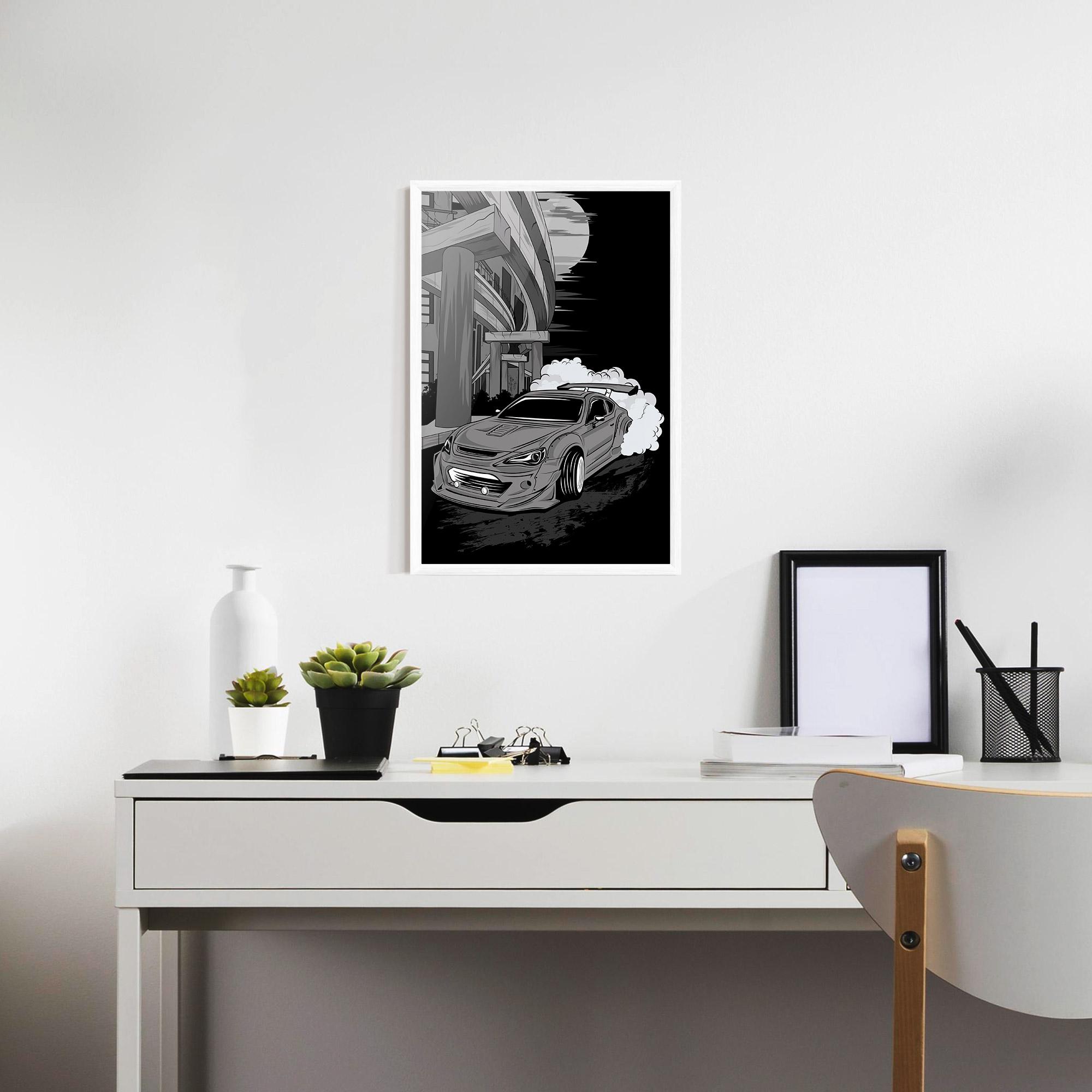 Poster Înrămat Grey Cool Car mockup 7