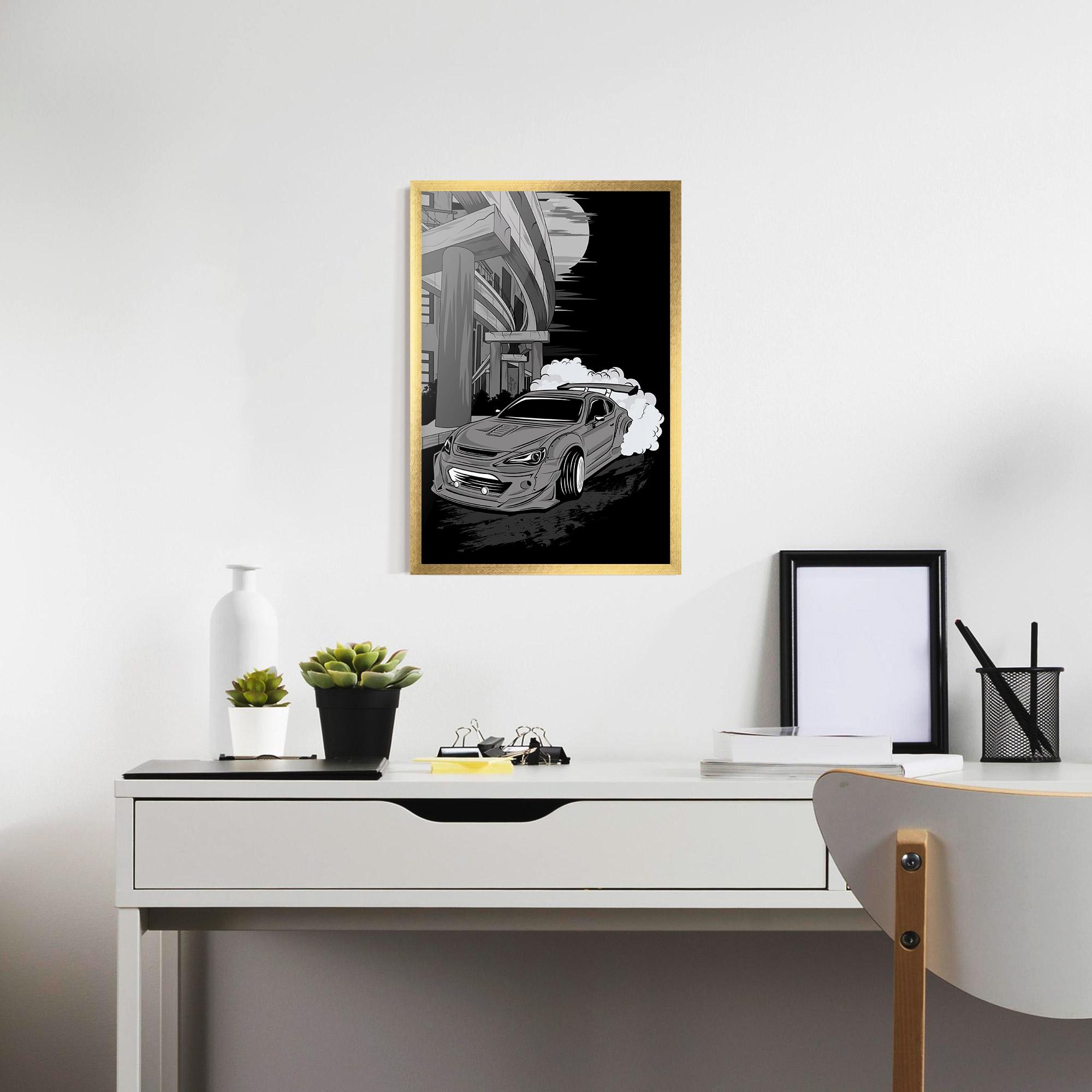 Poster Înrămat Grey Cool Car mockup 7